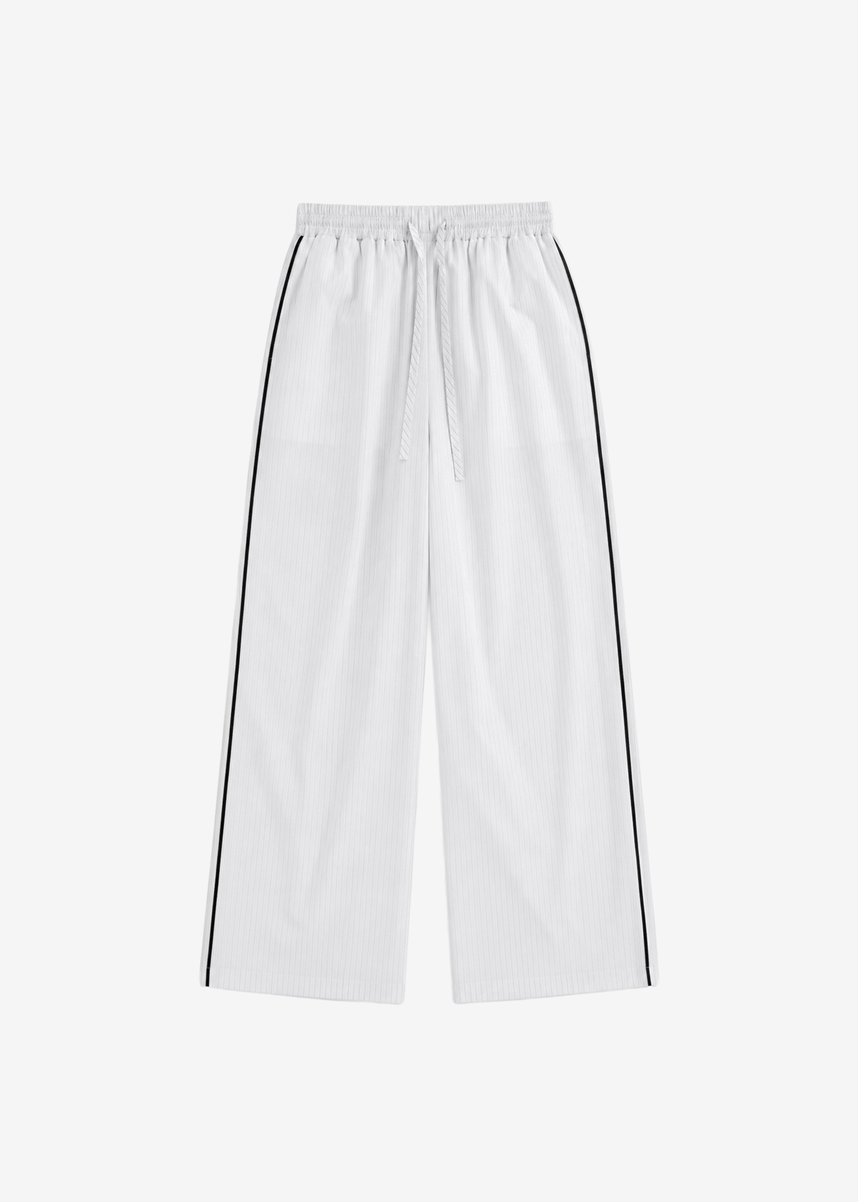 Porto Contrast Piped Pants - White/Black Stripe - 10