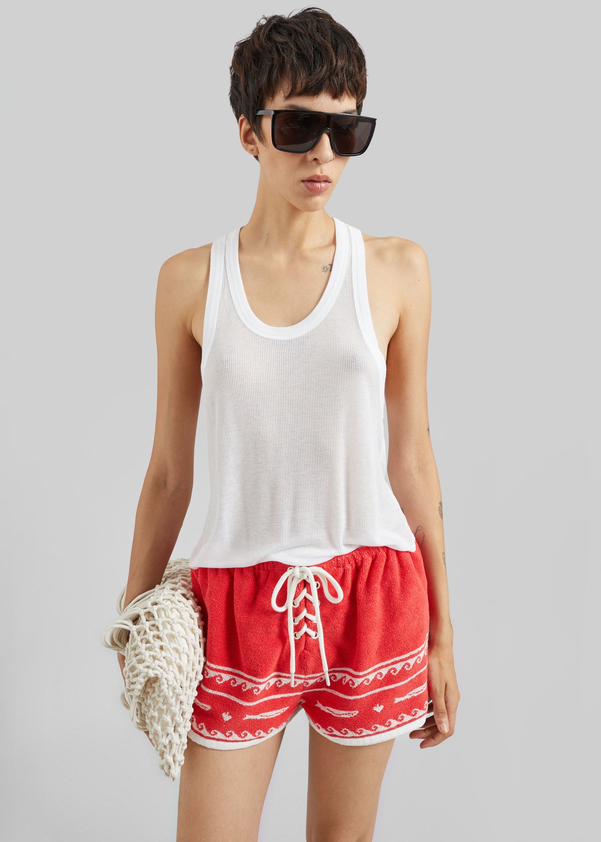 Posse Cody Shorts - Red Ivory Fish - 3