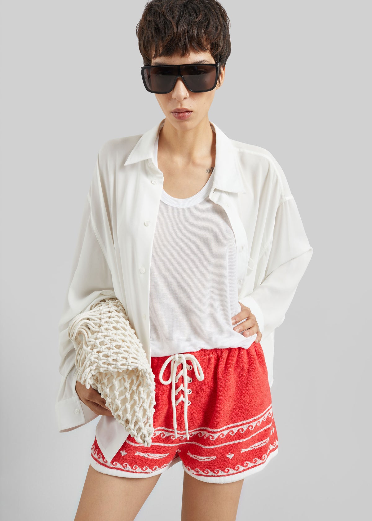 Posse Cody Shorts - Red Ivory Fish - 6