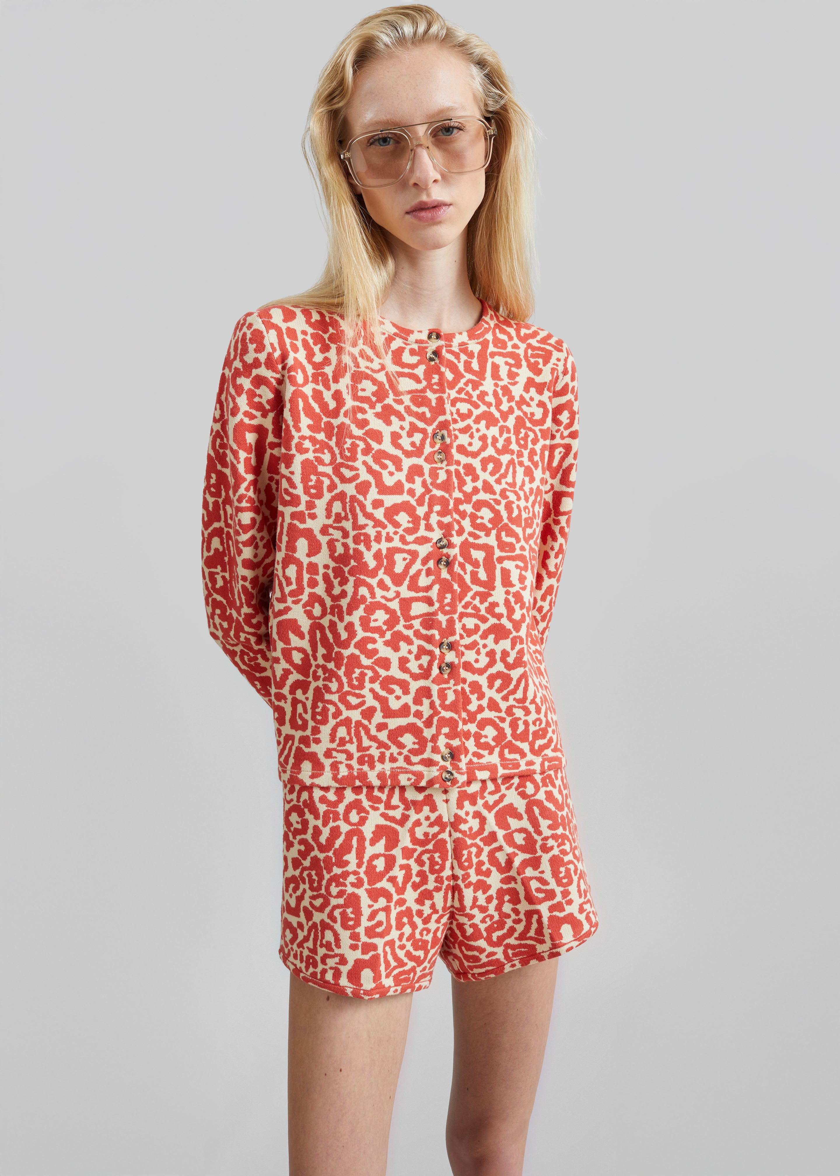 Posse Lexi Cardigan - Red Leopard - 1