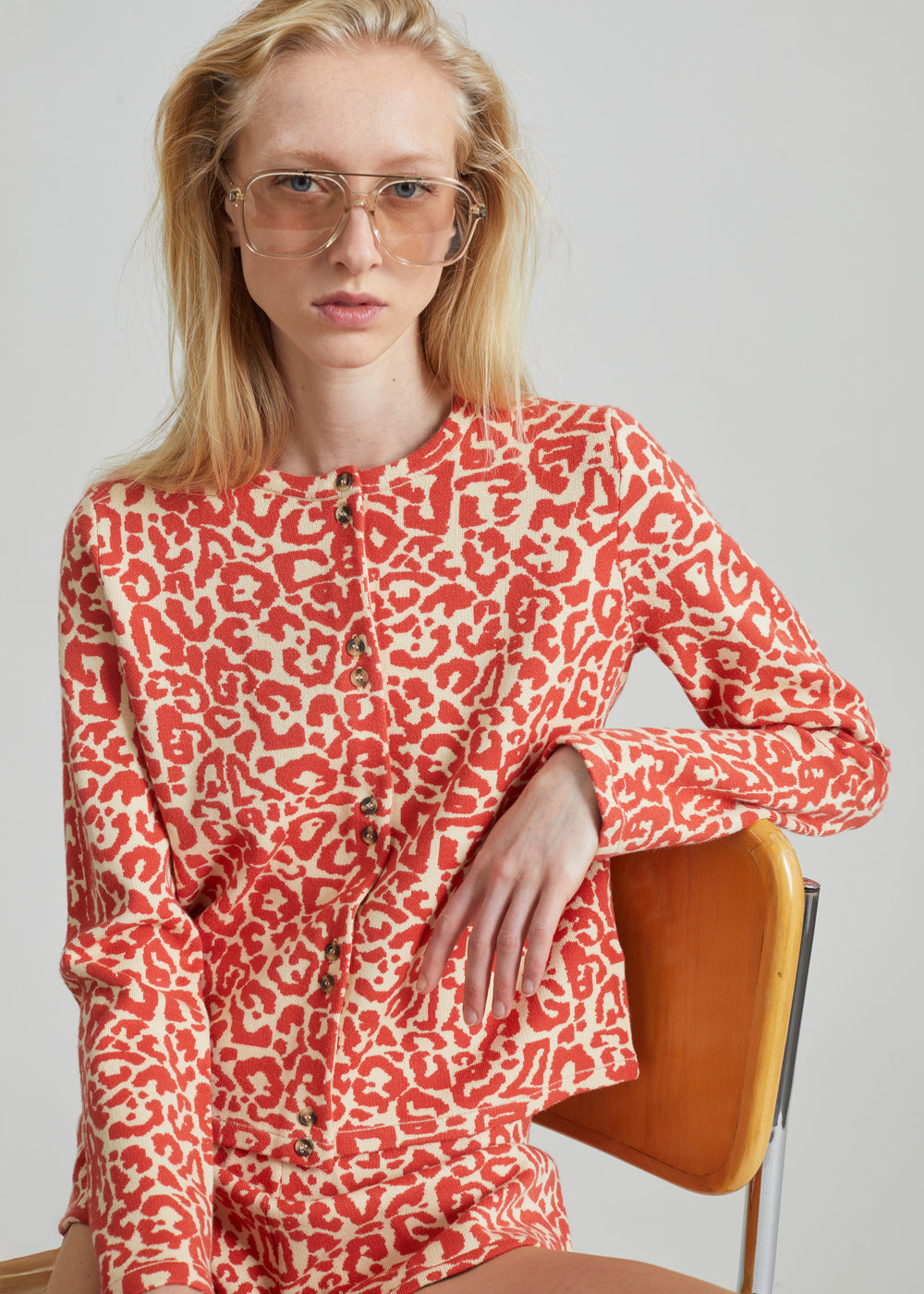 Posse Lexi Cardigan - Red Leopard - 1