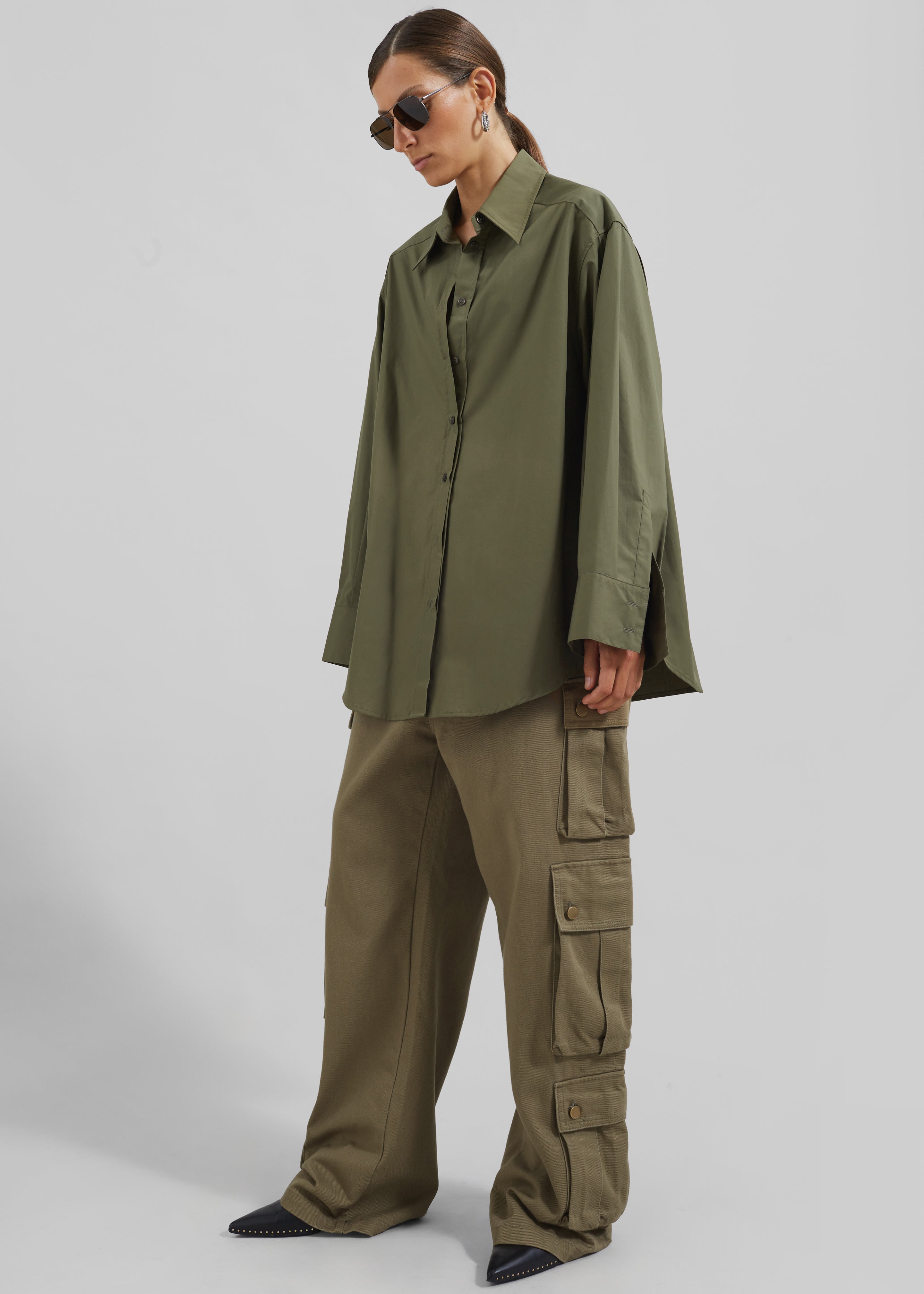 Prato Button Up Shirt - Khaki - 4