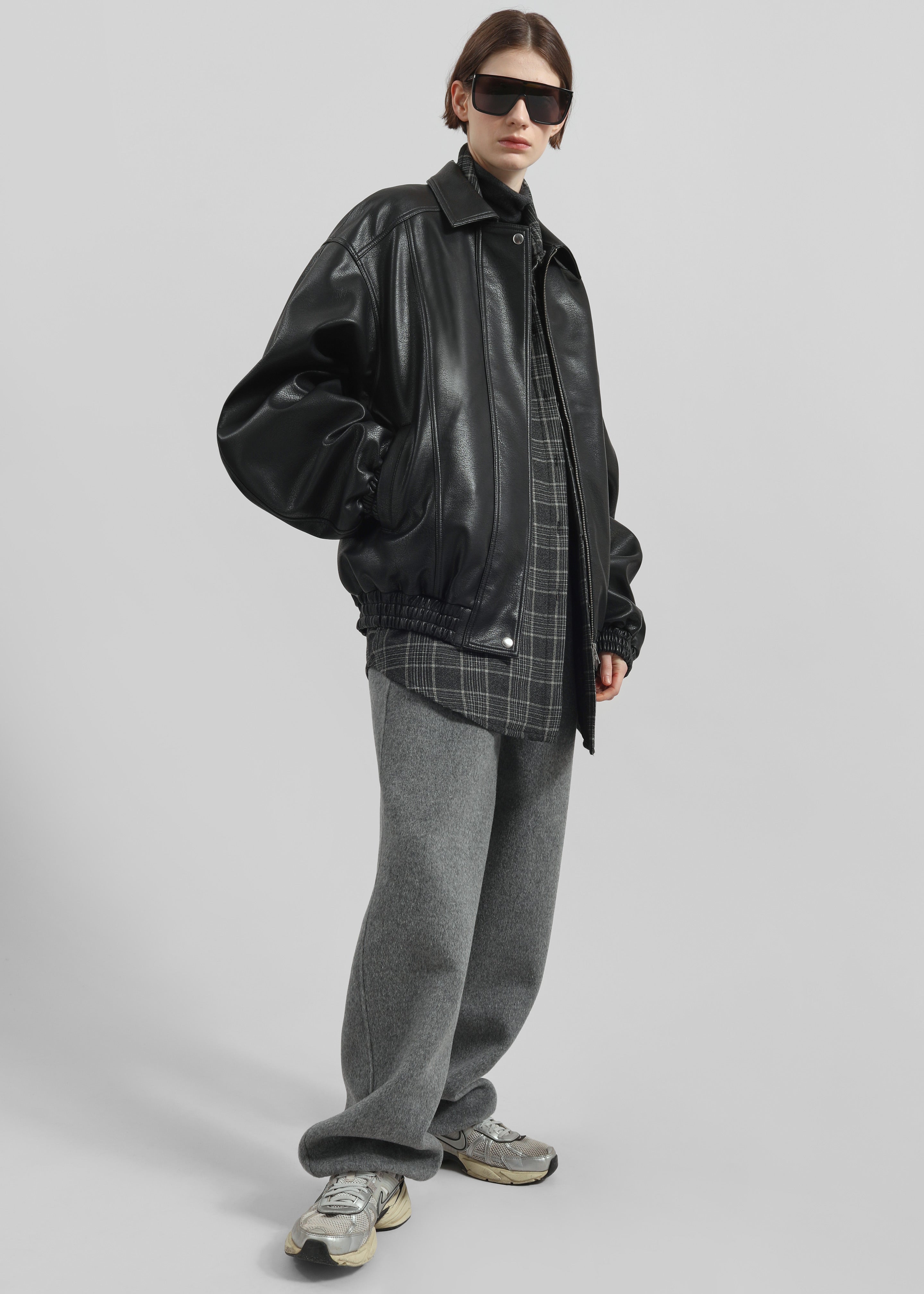 Prescott Faux Leather Jacket - Black – The Frankie Shop