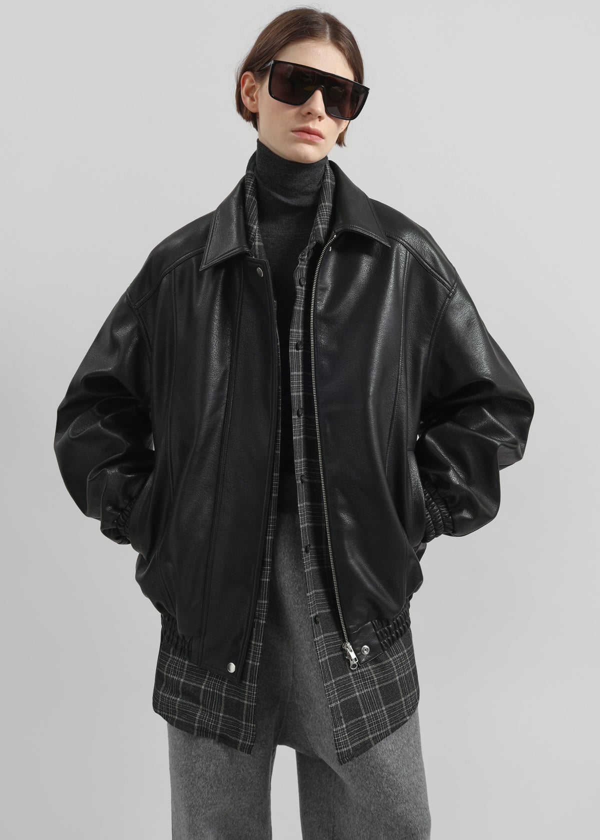 Prescott Faux Leather Jacket - Black - 6