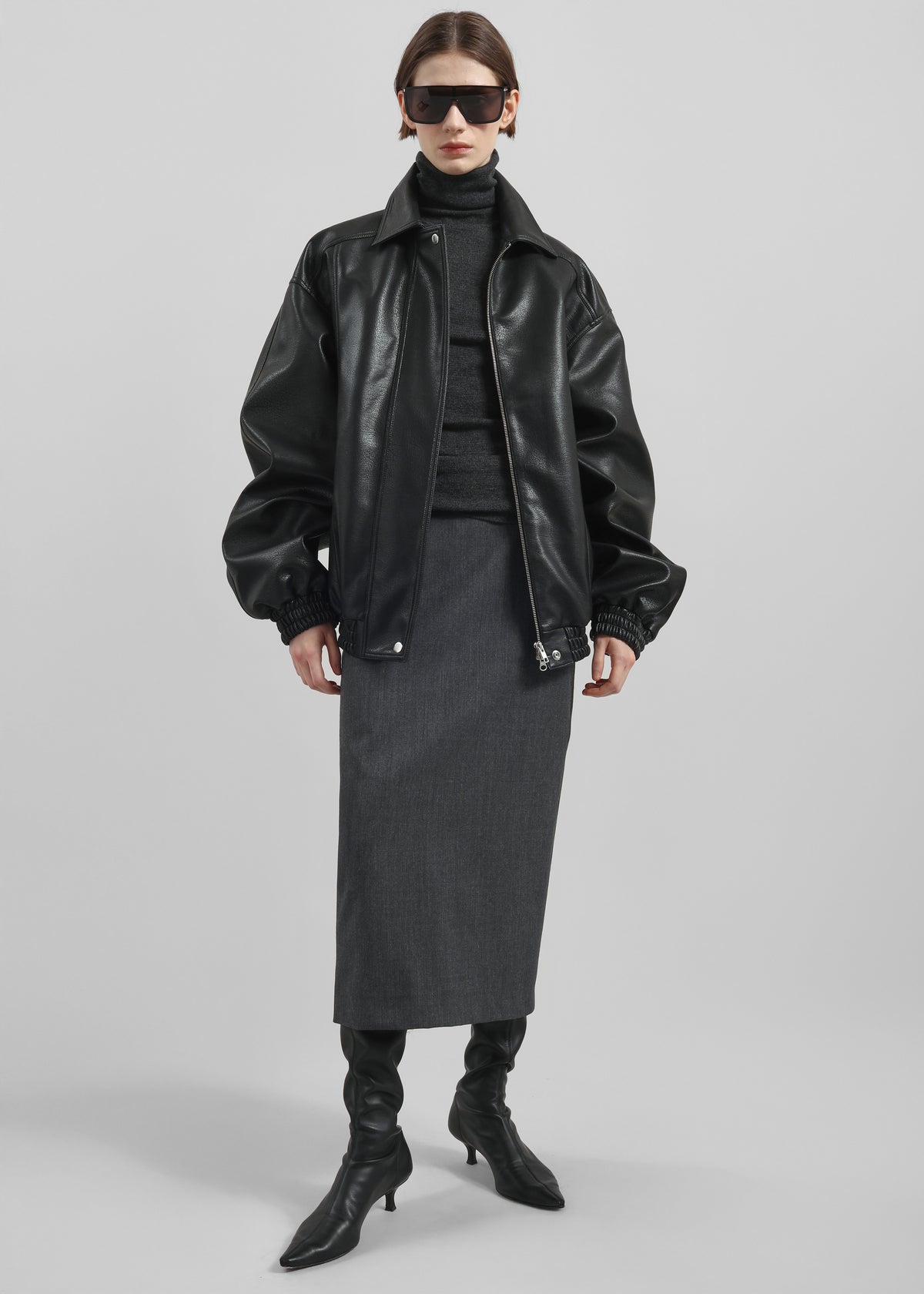 Prescott Faux Leather Jacket - Black - 7