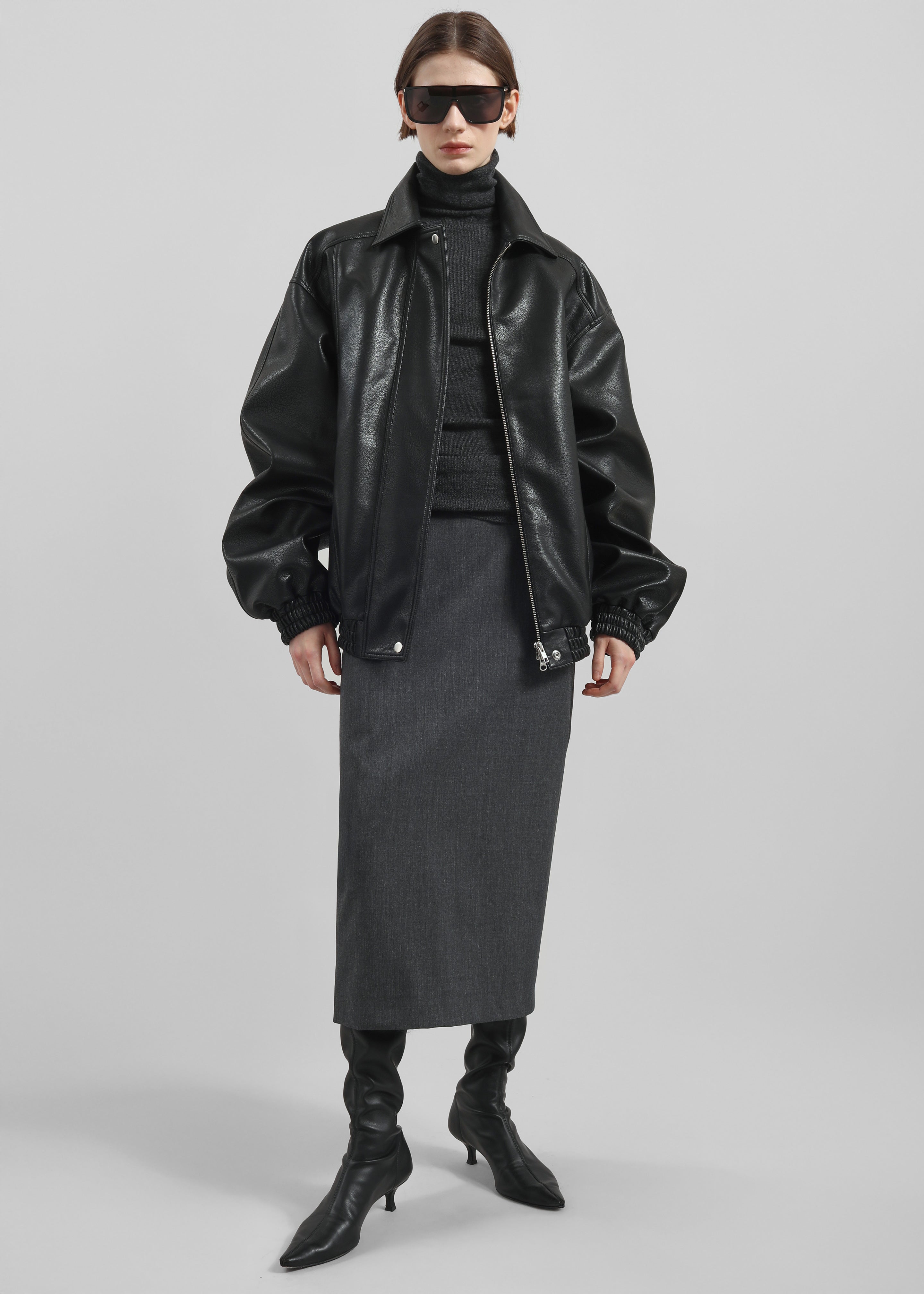 Prescott Faux Leather Jacket - Black - 7