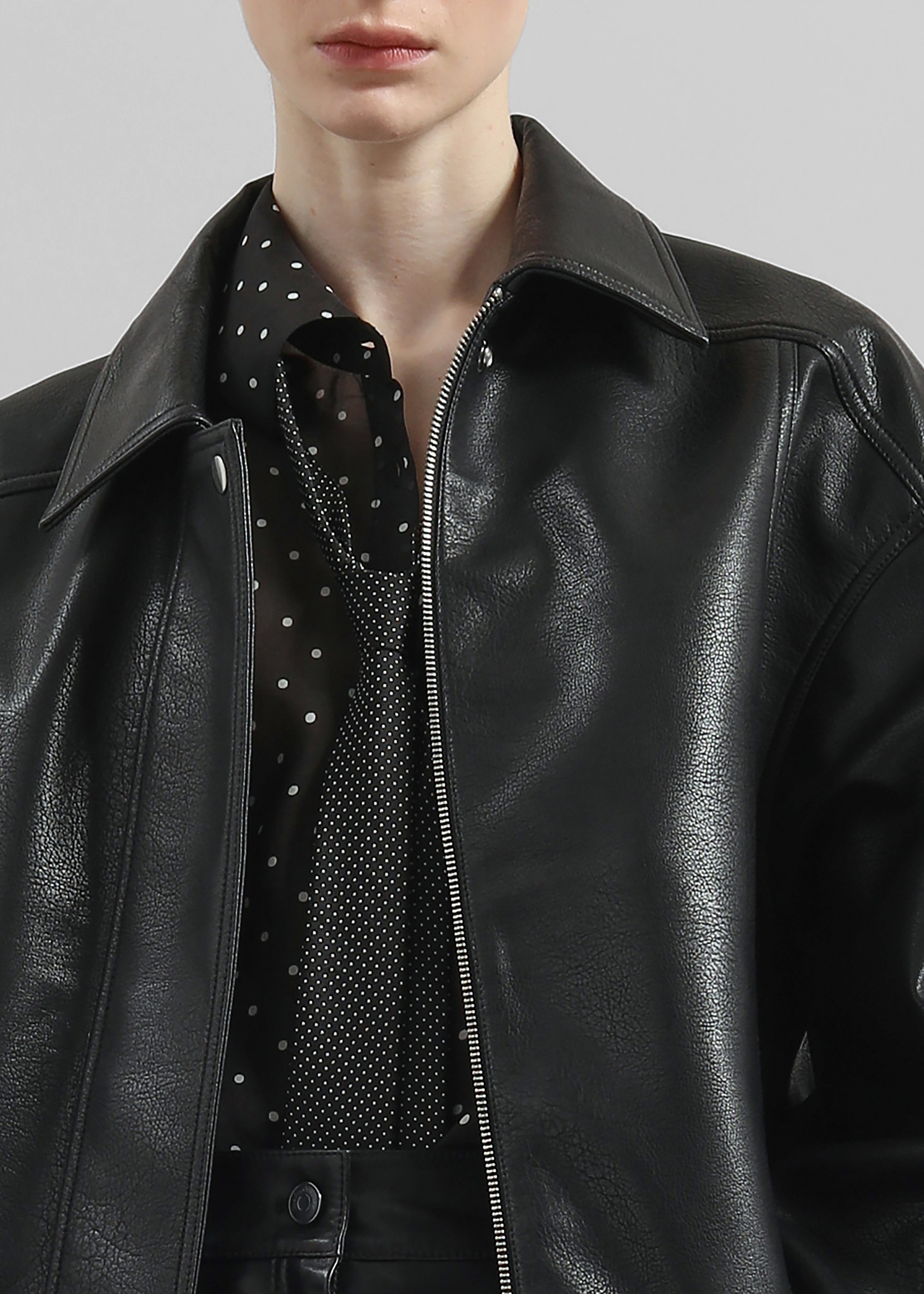 Prescott Faux Leather Jacket - Black – The Frankie Shop