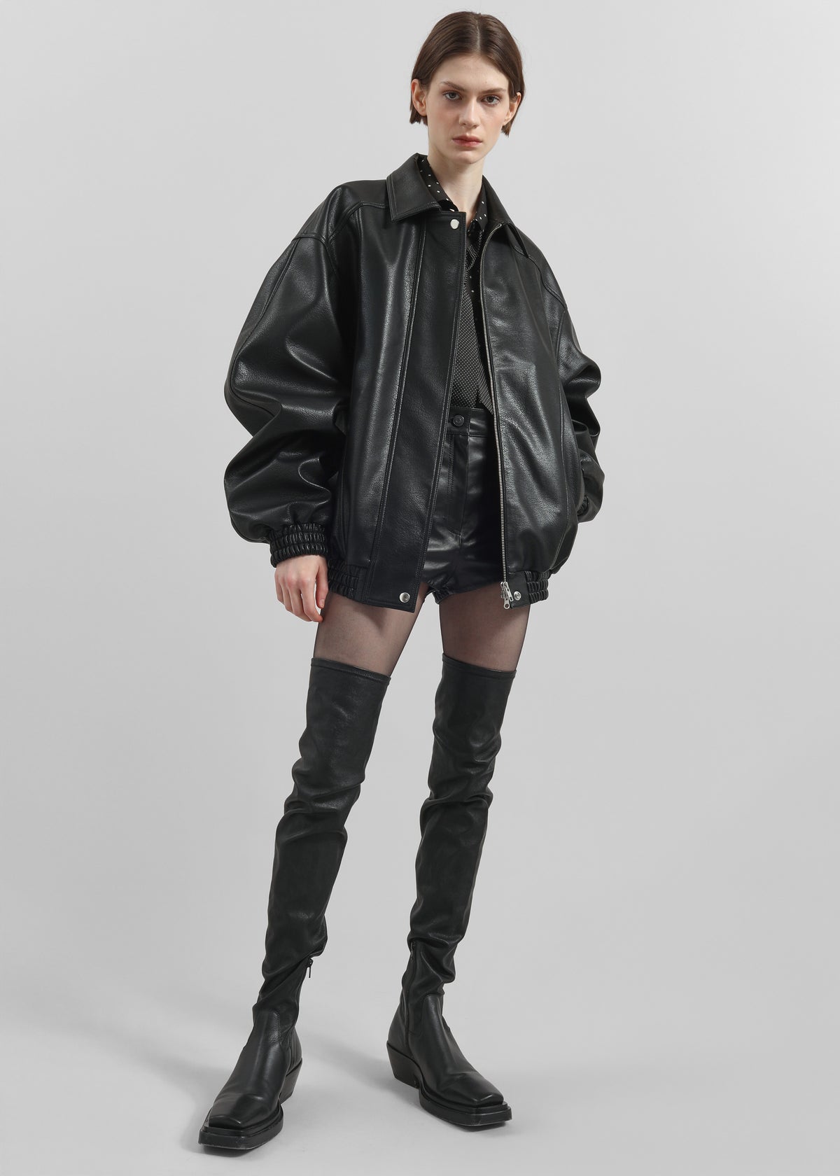 Prescott Faux Leather Jacket - Black - 3