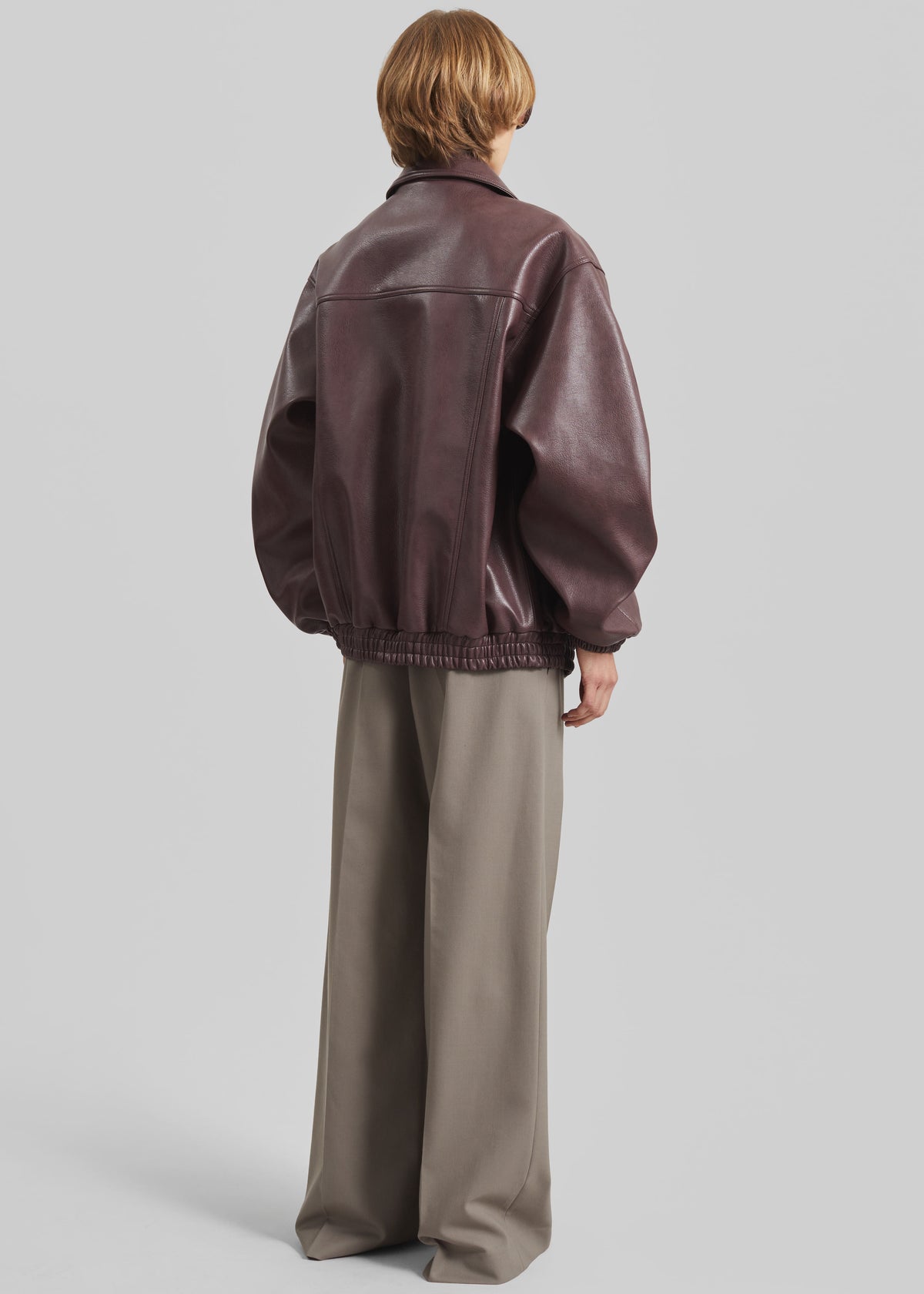 Prescott Faux Leather Jacket - Burgundy - 7