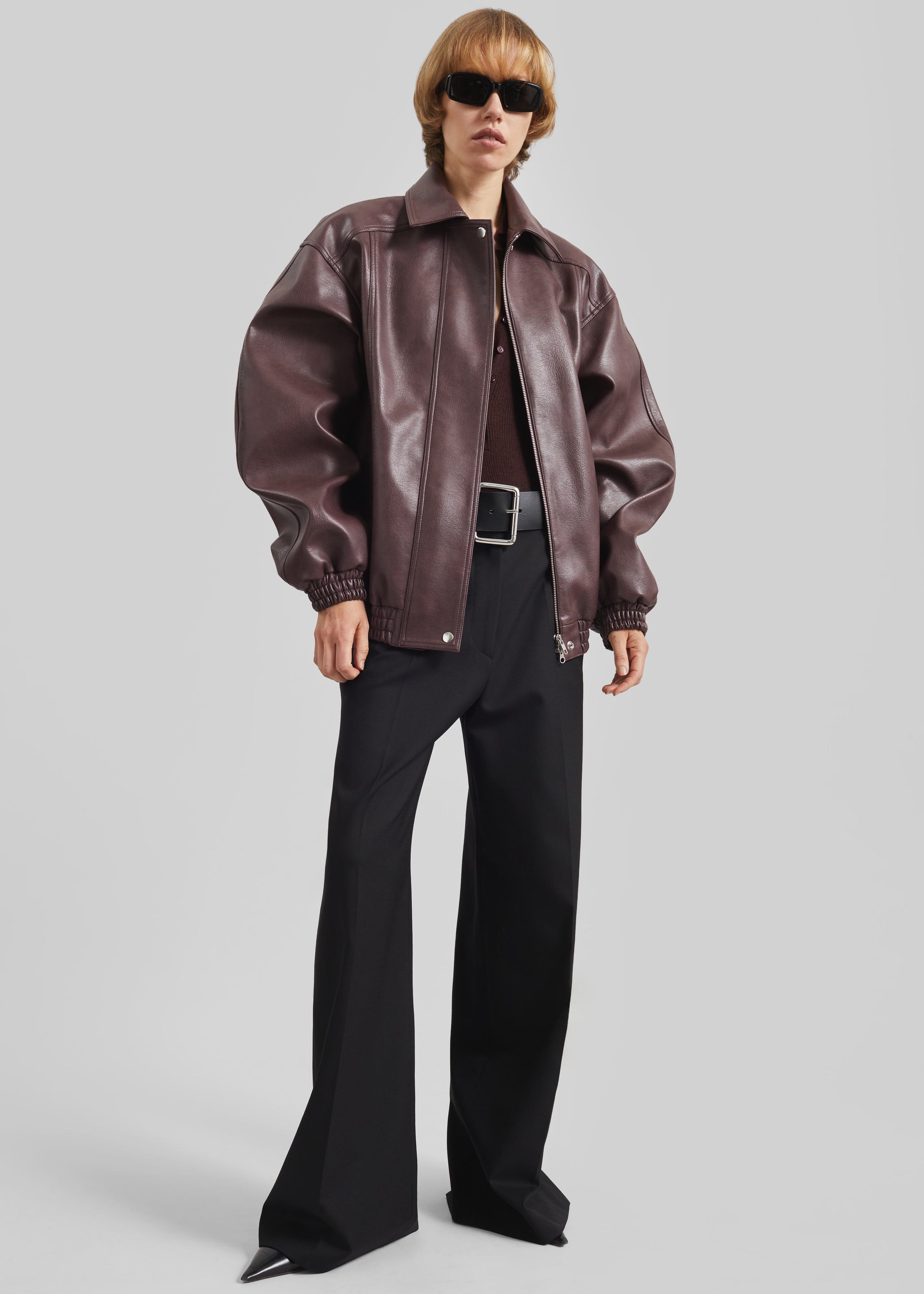 Shop the look image for Prescott Faux Leather Jacket - Burgundy