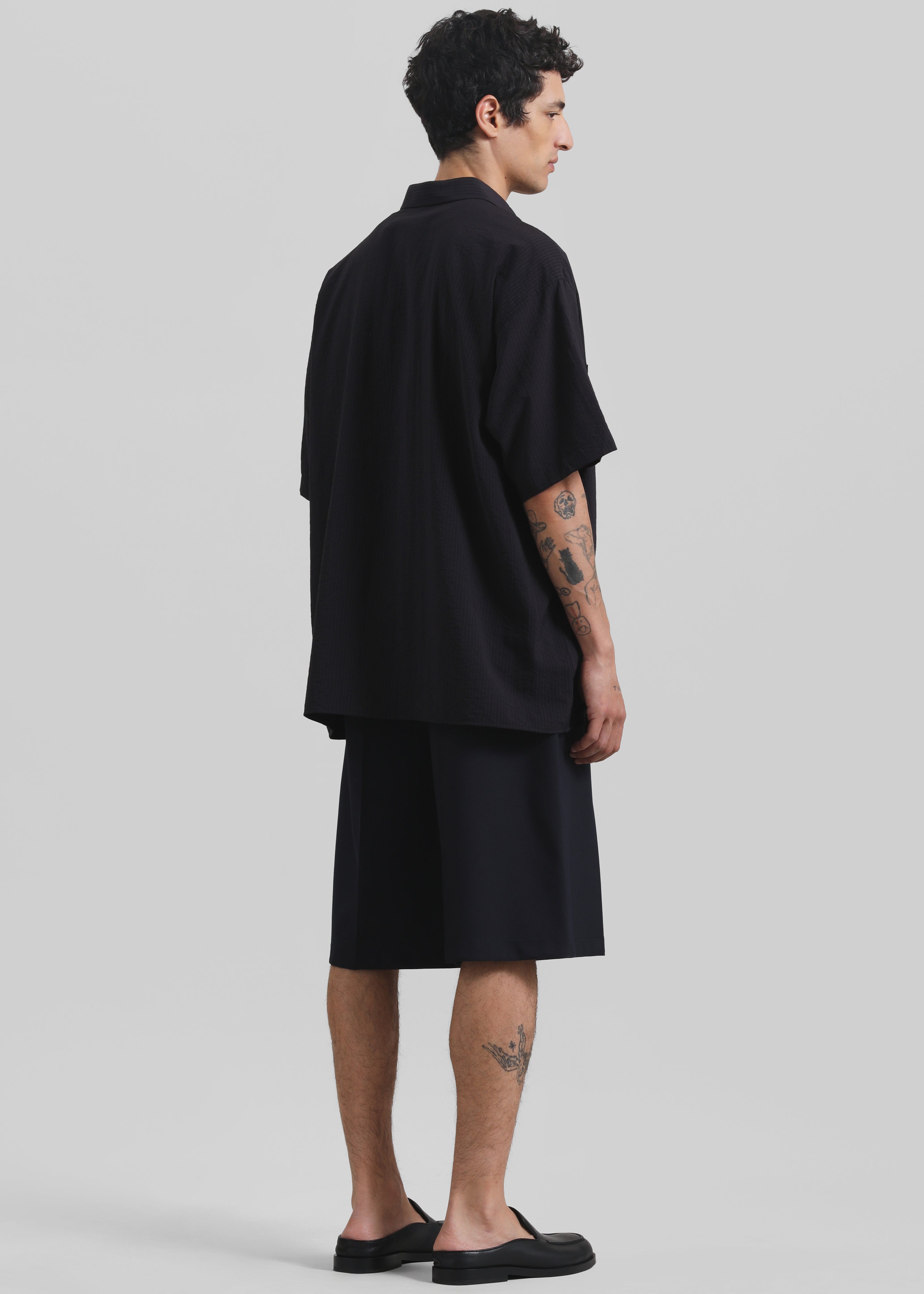 Preston Fluid Striped Shirt - Black - 7