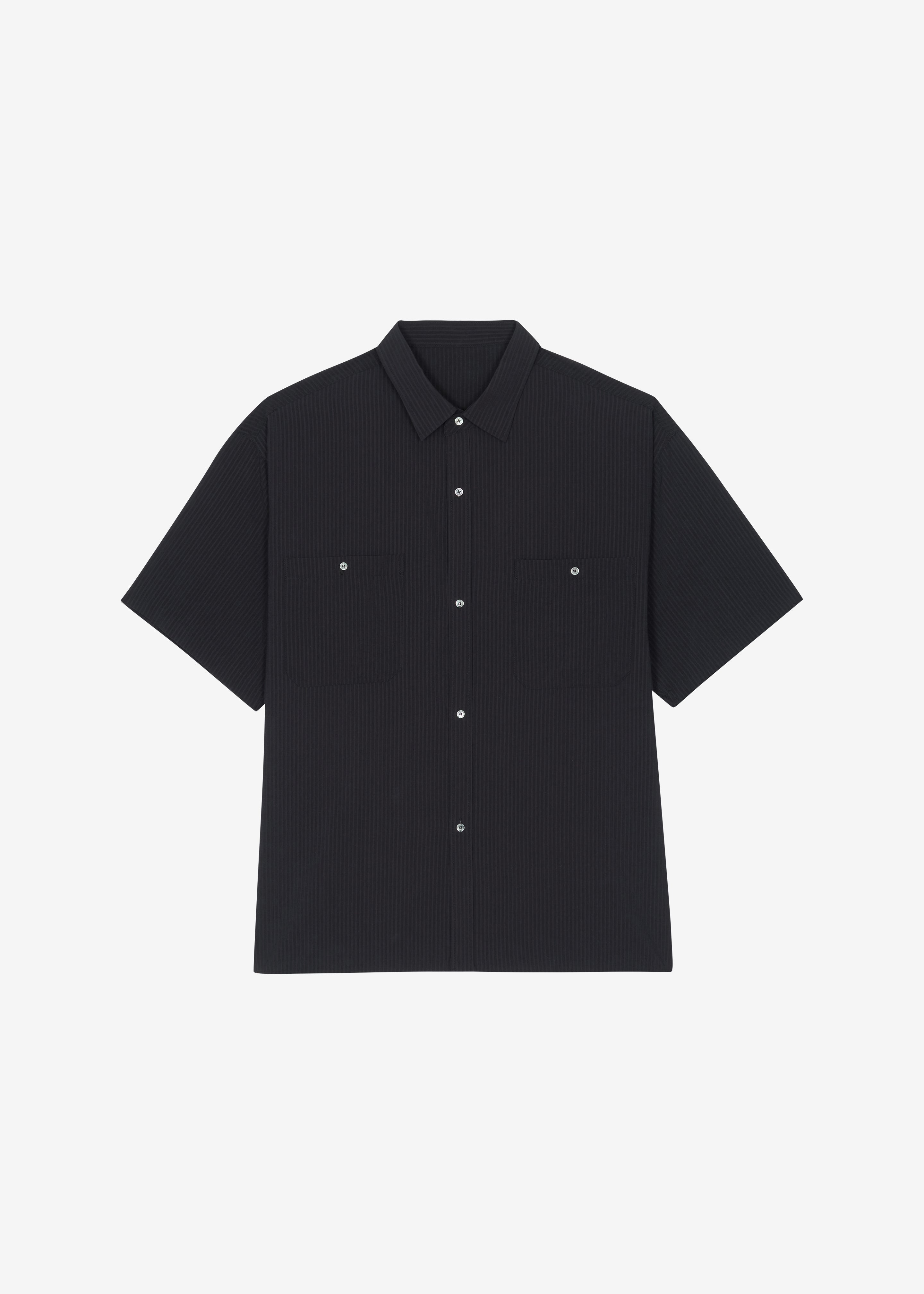Preston Fluid Striped Shirt - Black - 8