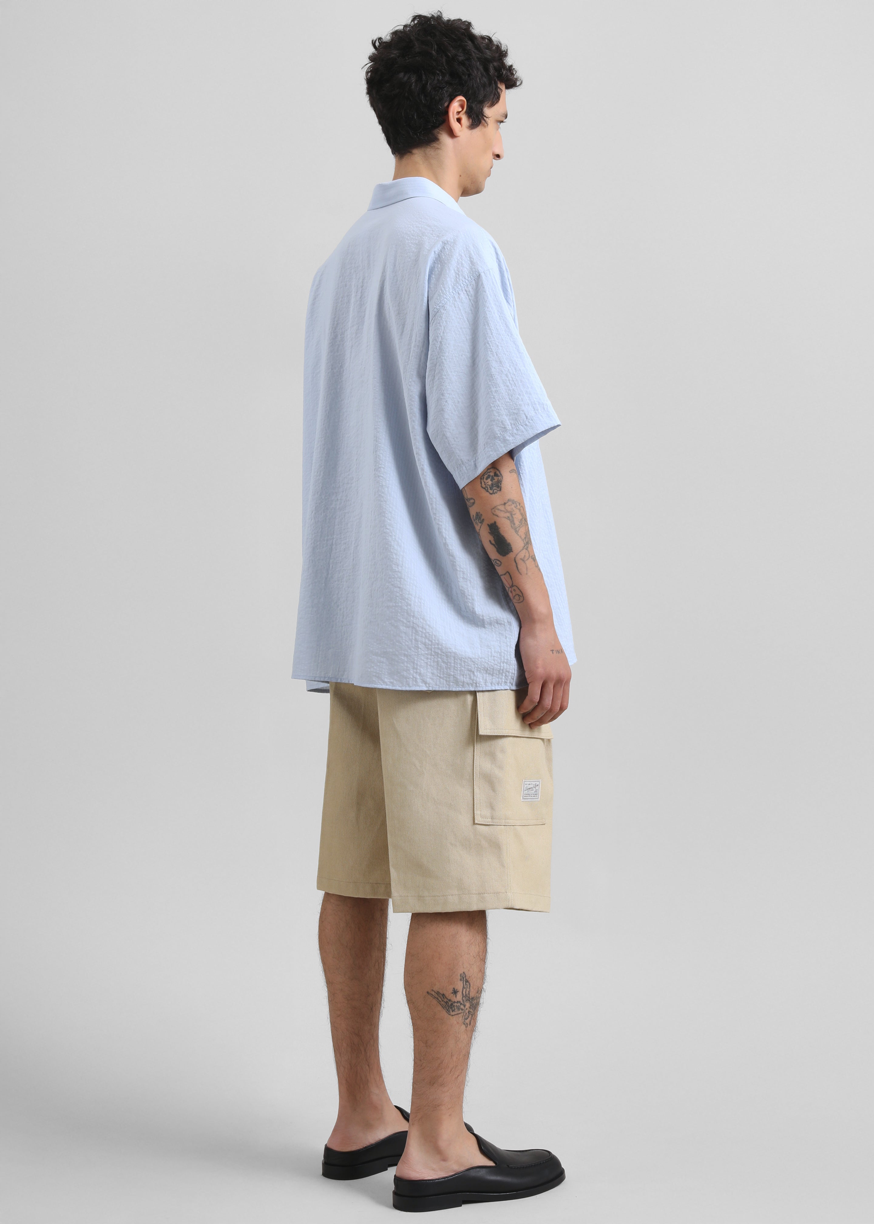 Preston Fluid Striped Shirt - Sky Blue - 6