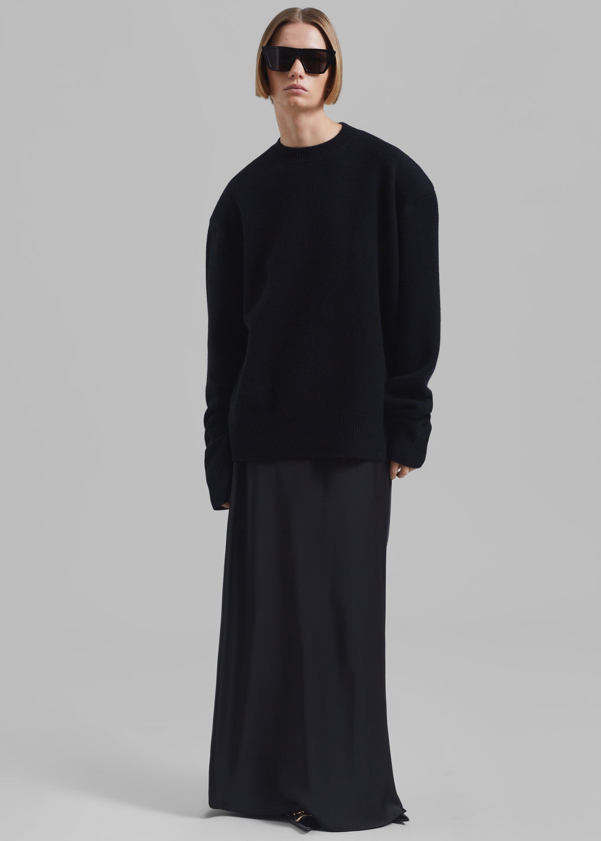 Priscilla Maxi Satin Skirt - Black - 4