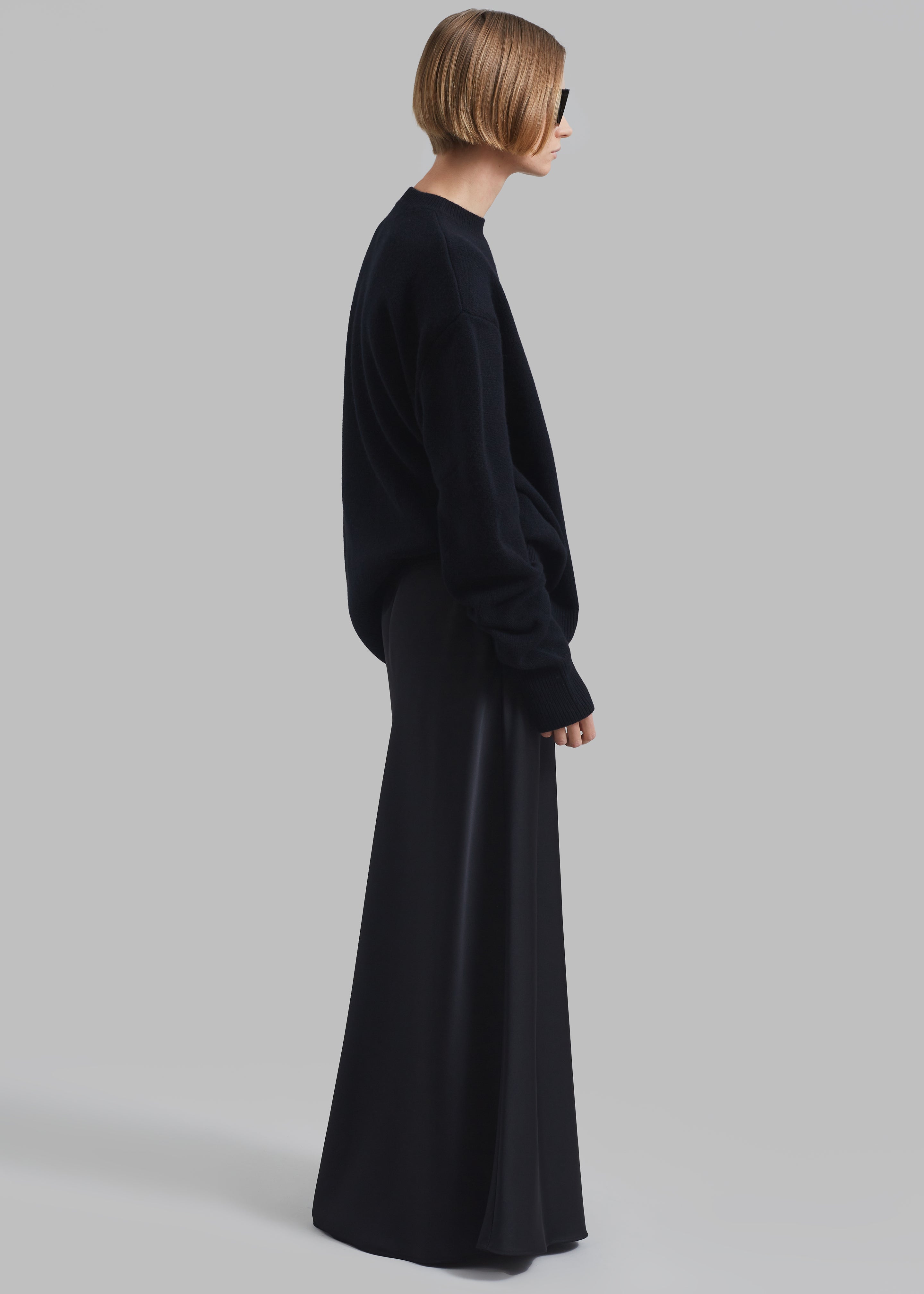 Priscilla Maxi Satin Skirt - Black - 6