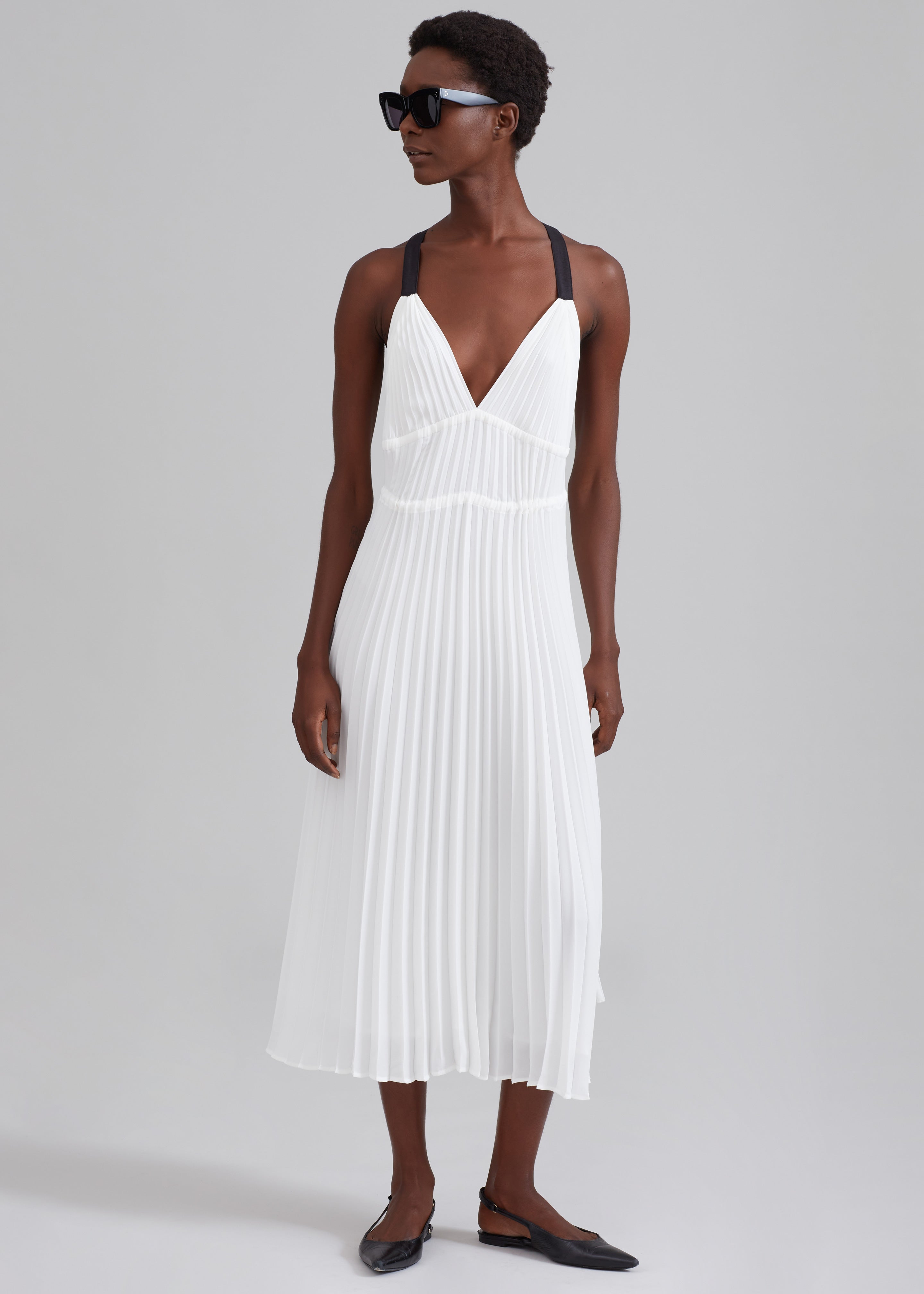 Proenza Schouler White Label Broomstick Pleated Tank Dress - Off White - 2