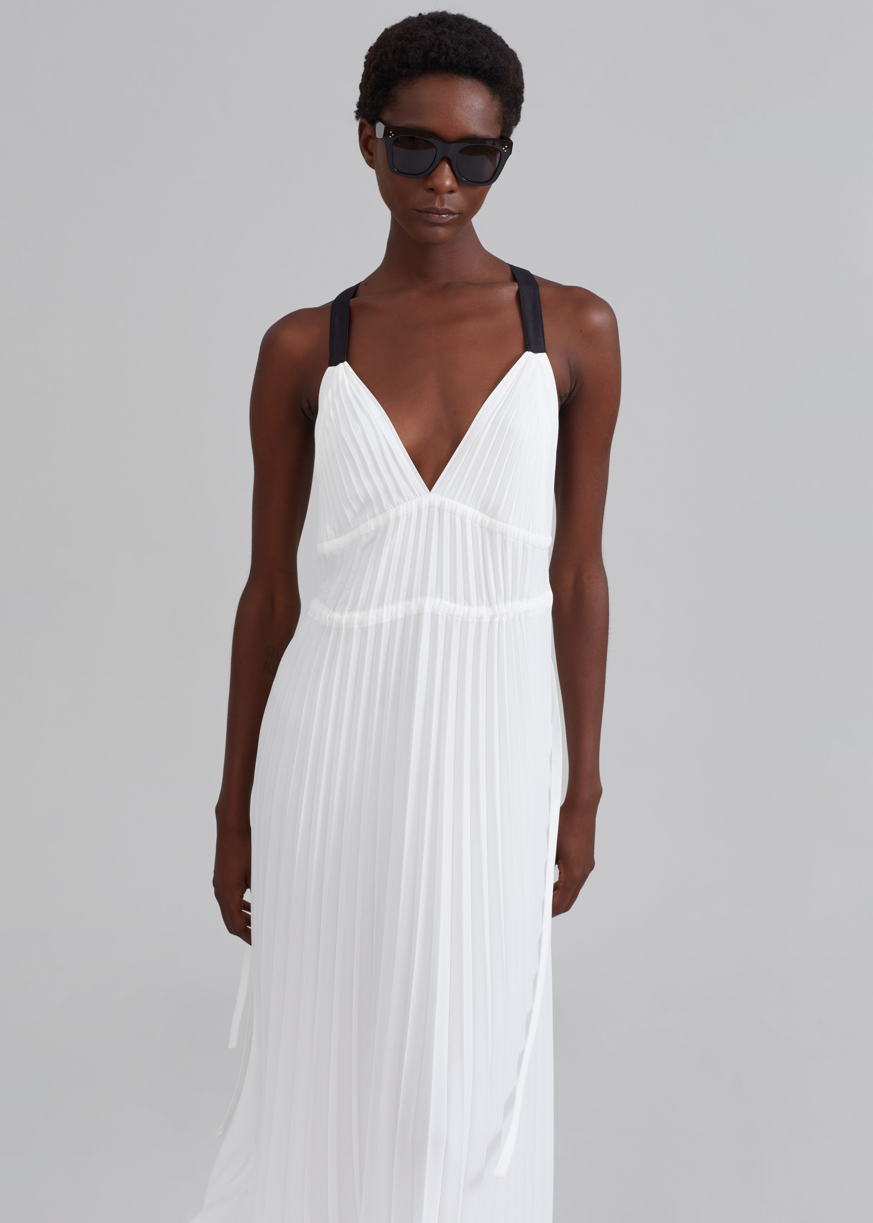 Proenza Schouler White Label Broomstick Pleated Tank Dress - Off White - 5