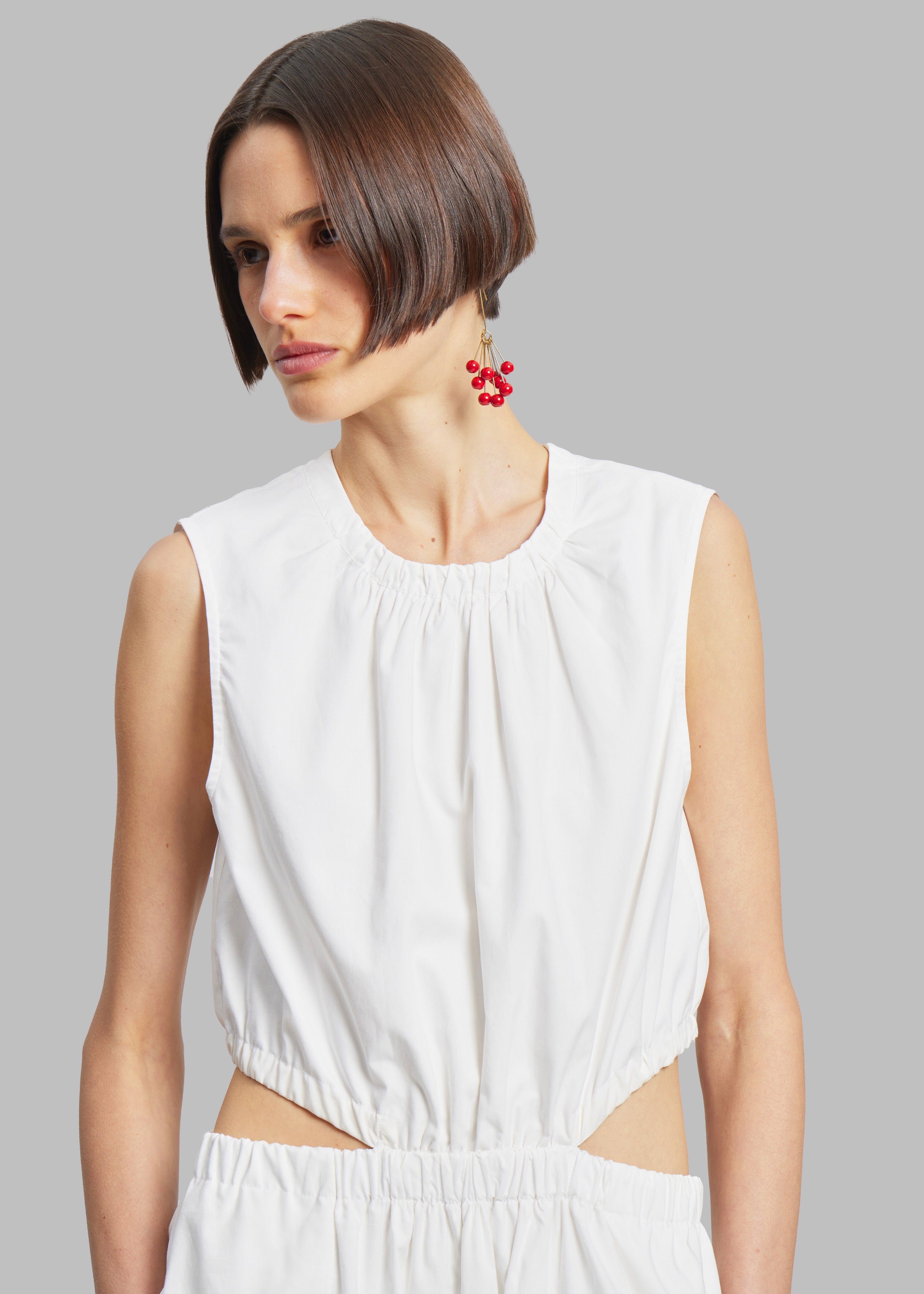Proenza Schouler White Label Poplin Cutout Midi Dress - Off White - 5