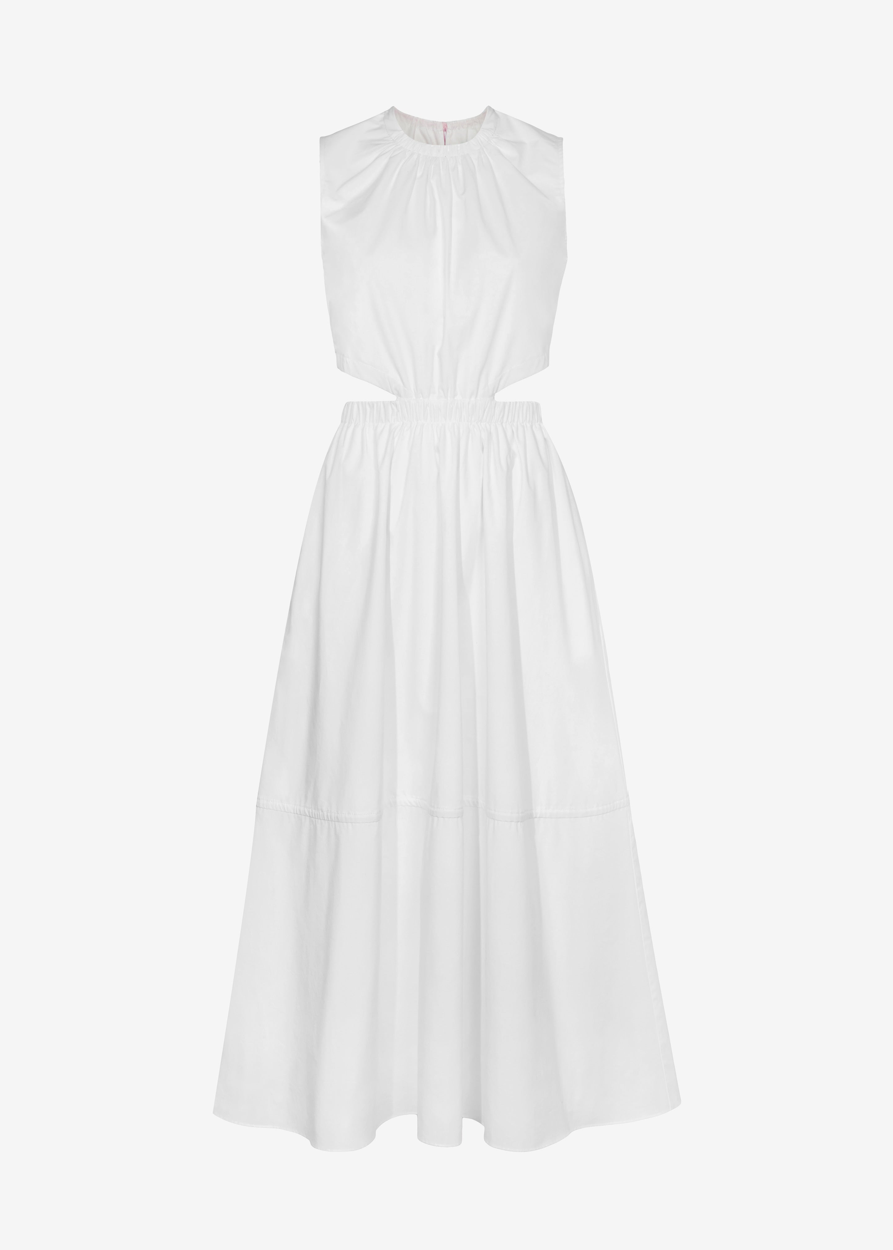 Proenza Schouler White Label Poplin Cutout Midi Dress - Off White - 6