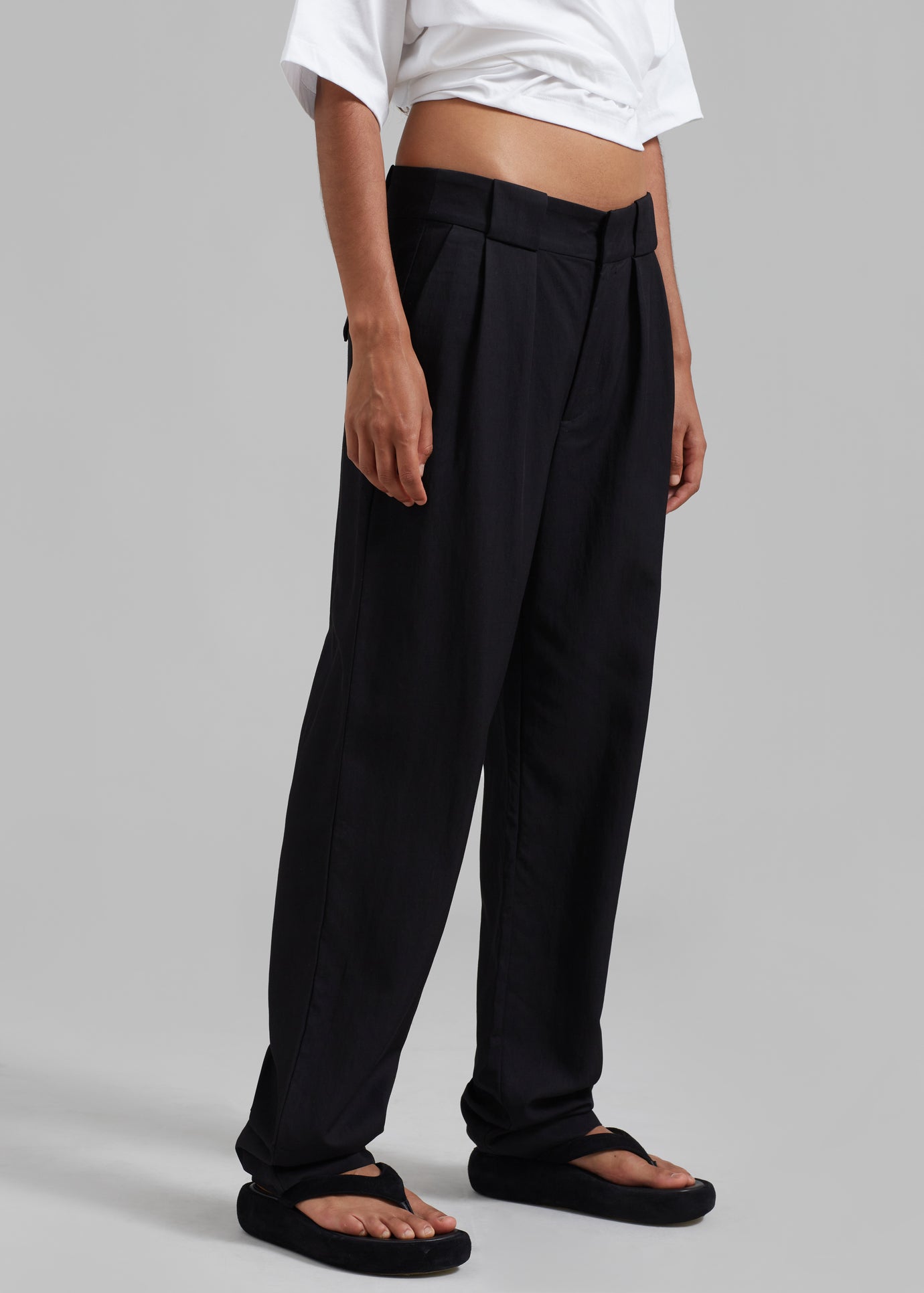 Proenza Schouler White Label Drapey Suiting Trousers - Black - 1