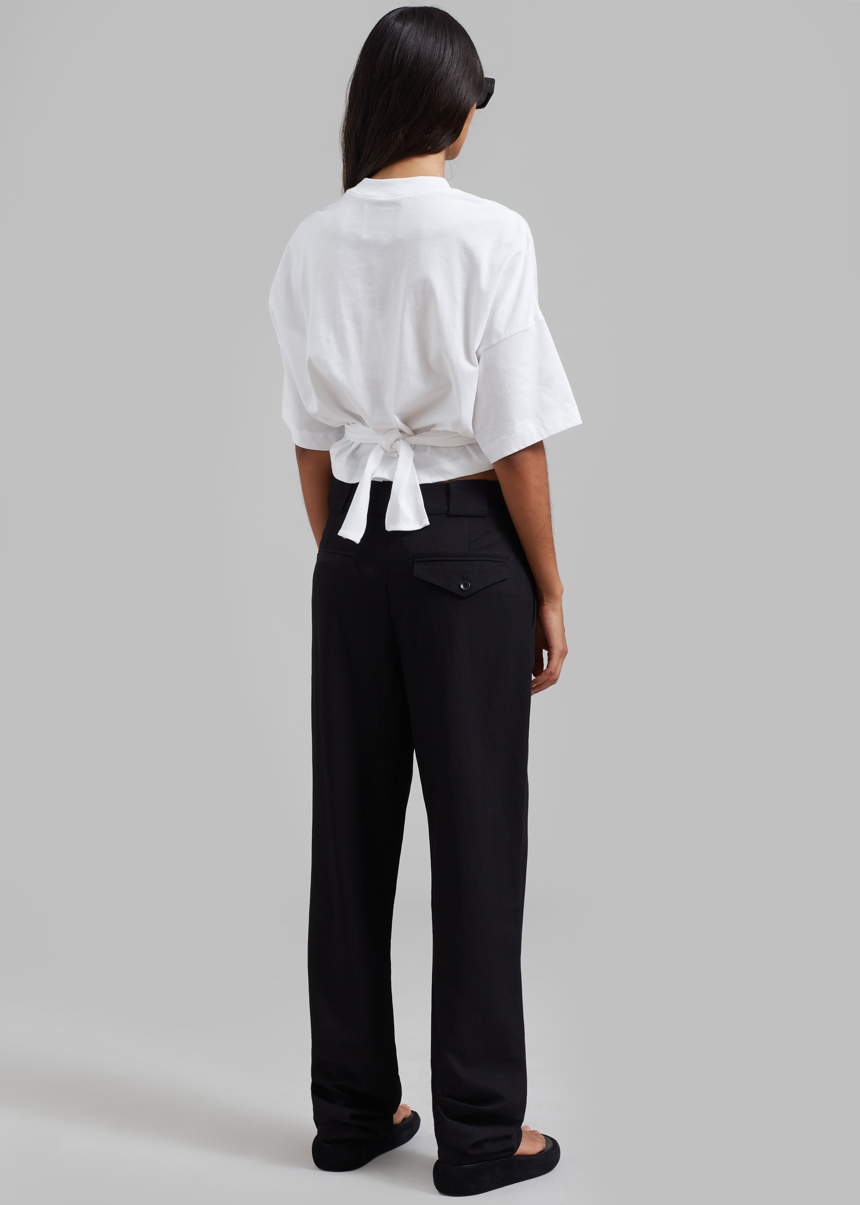 Proenza Schouler White Label Drapey Suiting Trousers Black