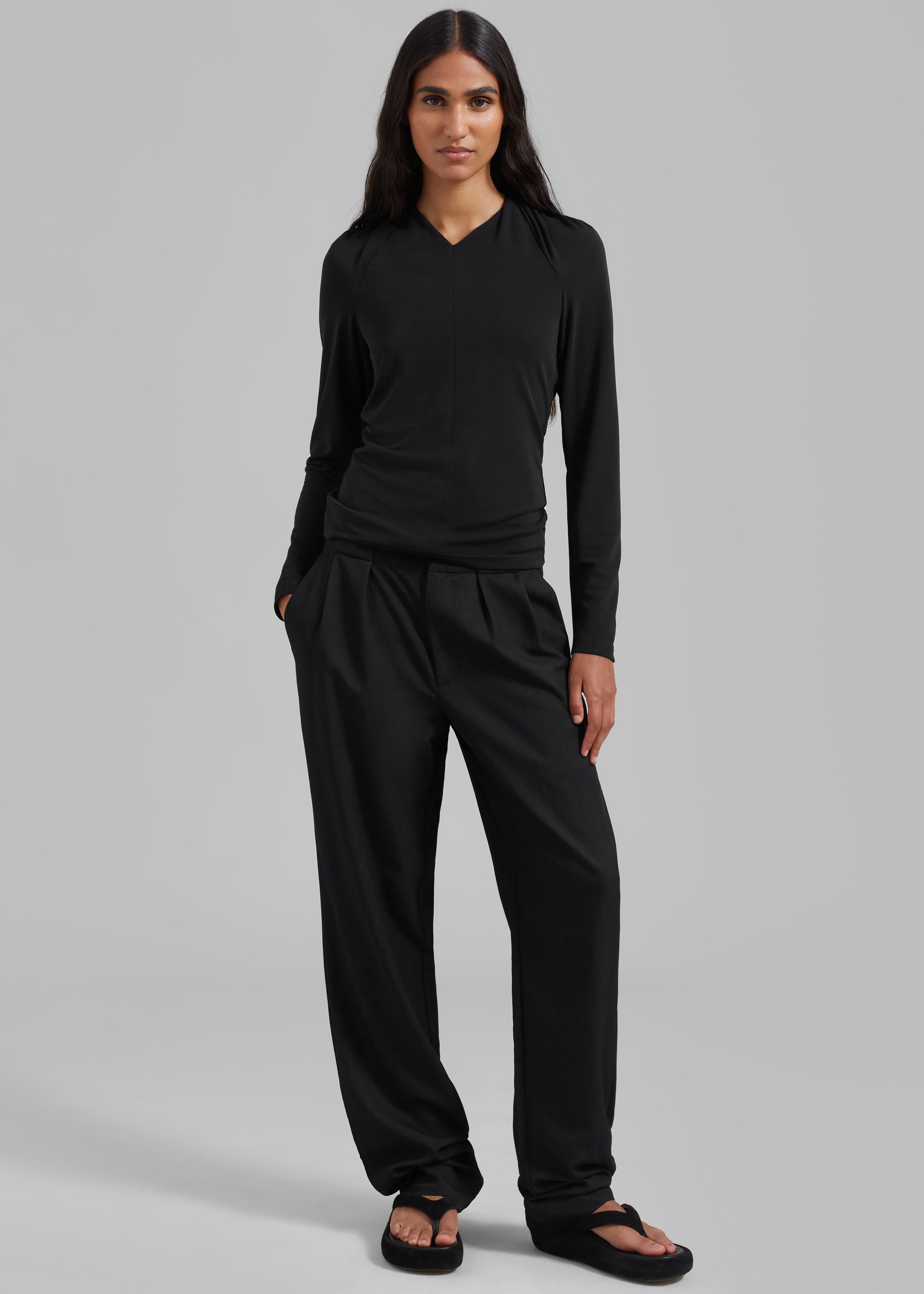 Proenza Schouler White Label Drapey Suiting Trousers - Black - 2