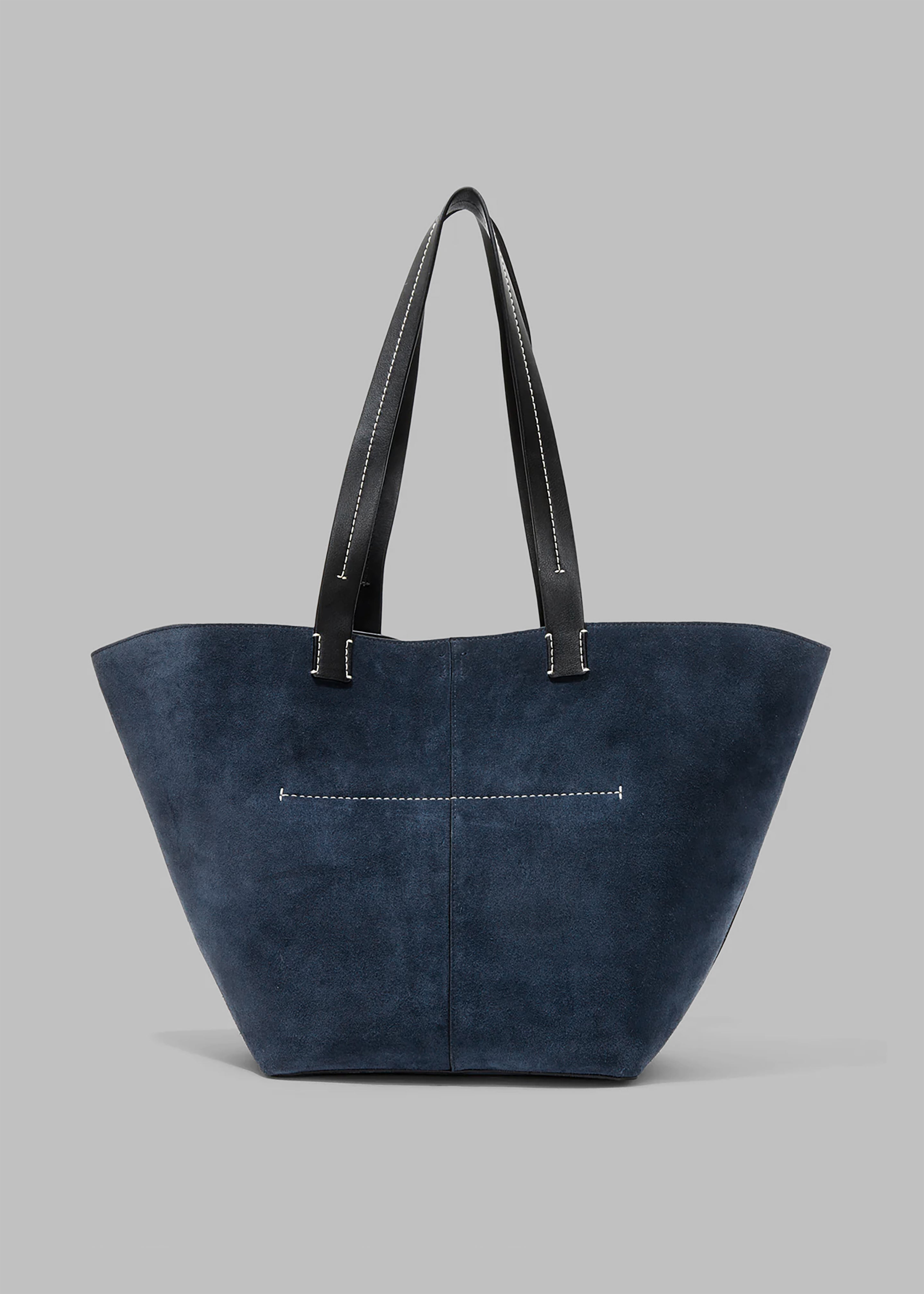 Proenza Schouler White Label Large Suede Bedford Tote Navy Black