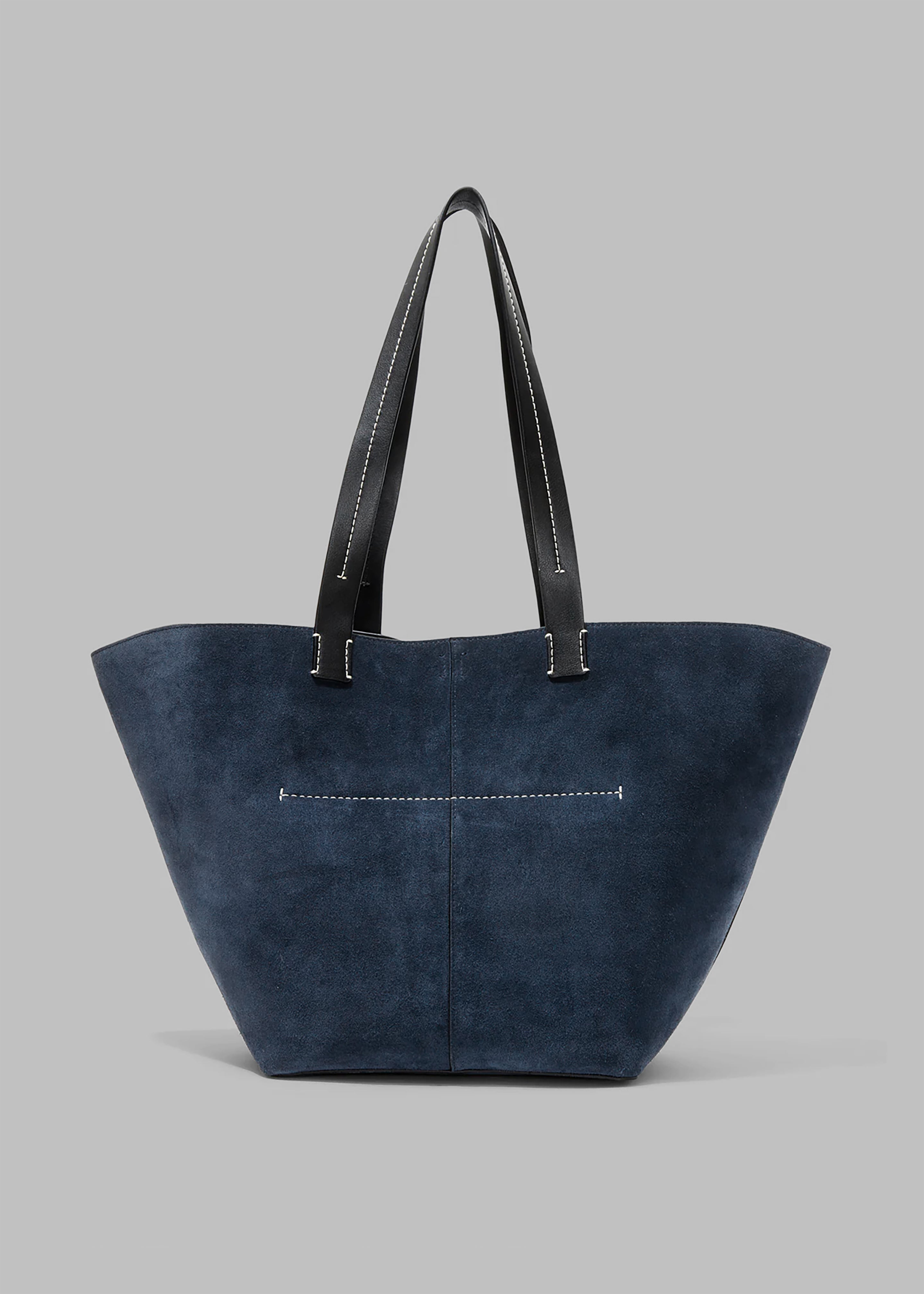 Proenza Schouler White Label Large Suede Bedford Tote - Navy/Black - 3