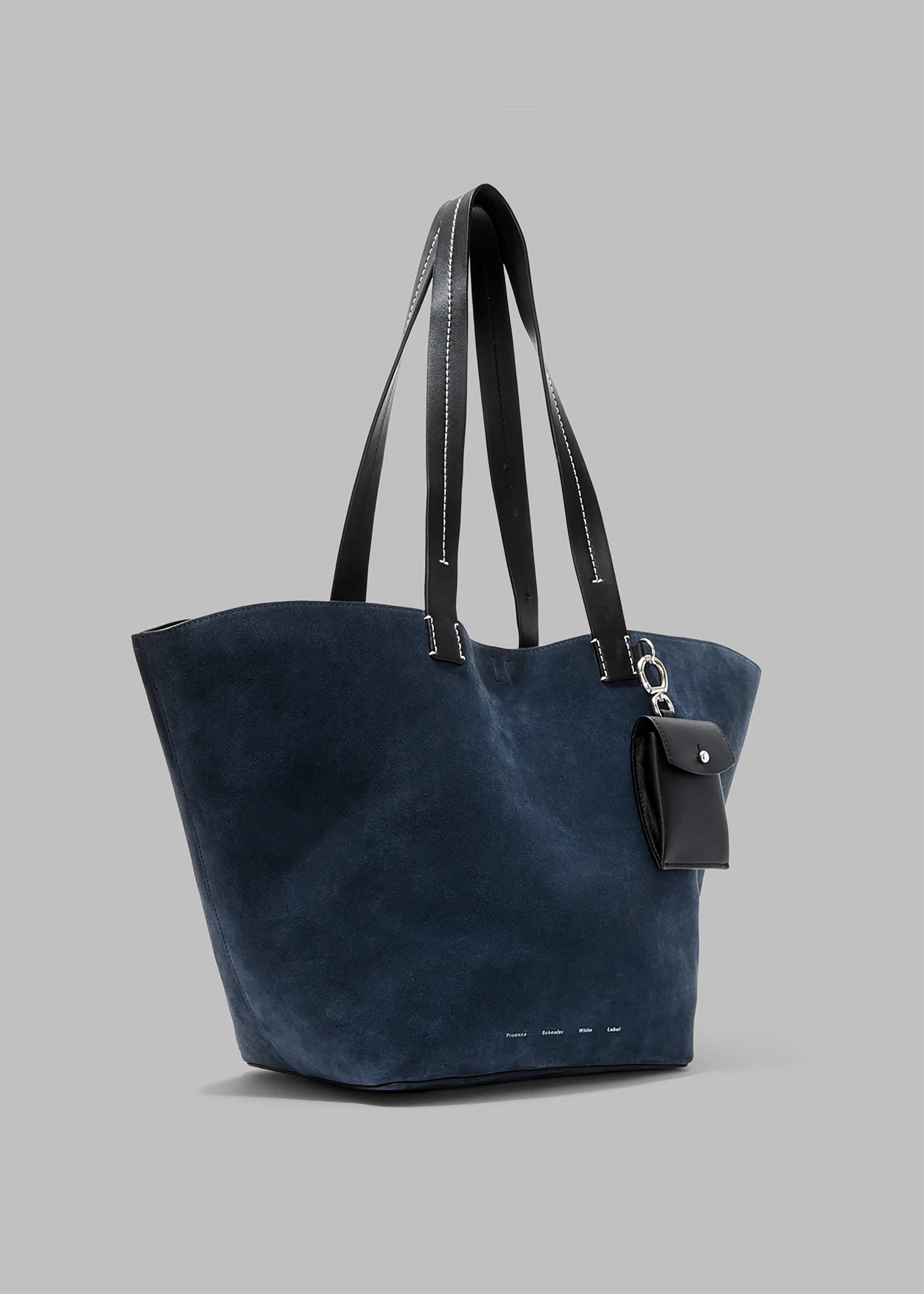 Proenza Schouler White Label Large Suede Bedford Tote - Navy/Black - 4
