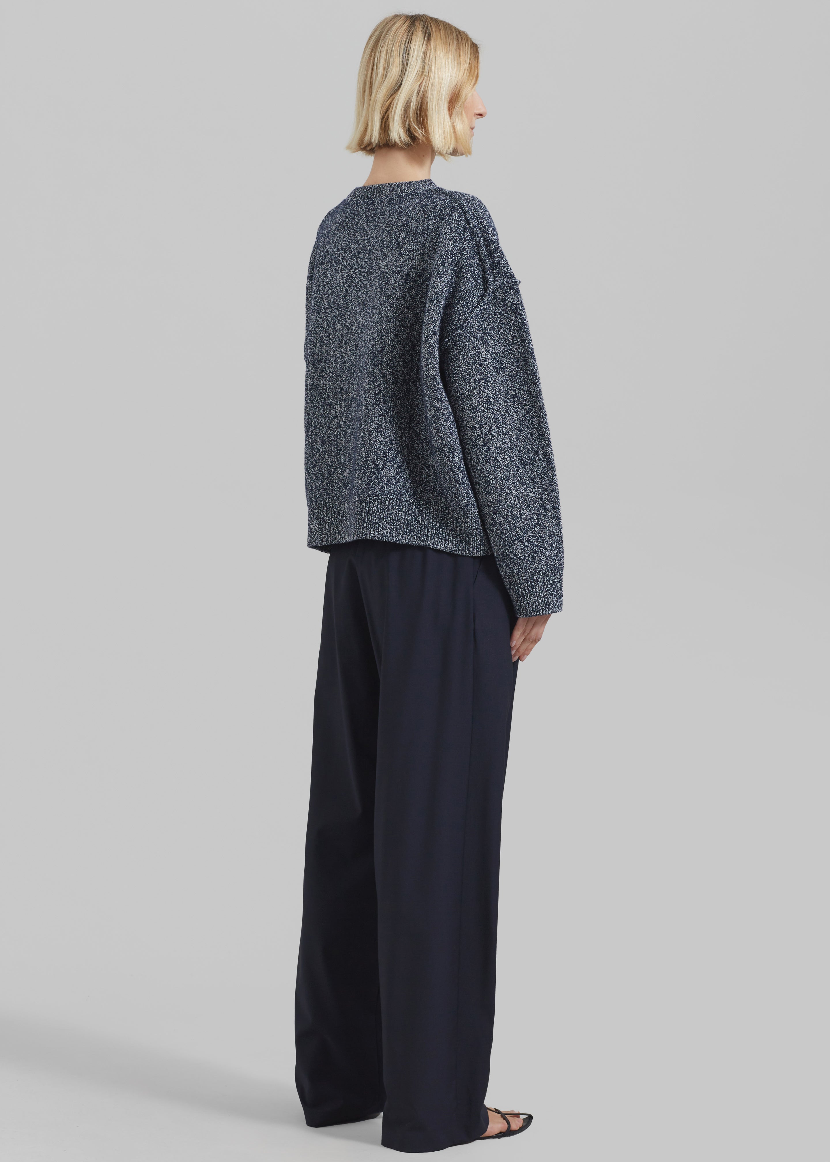Proenza Schouler White Label Remy Sweater In Marled Knits - Dark Blue/Off White - 6