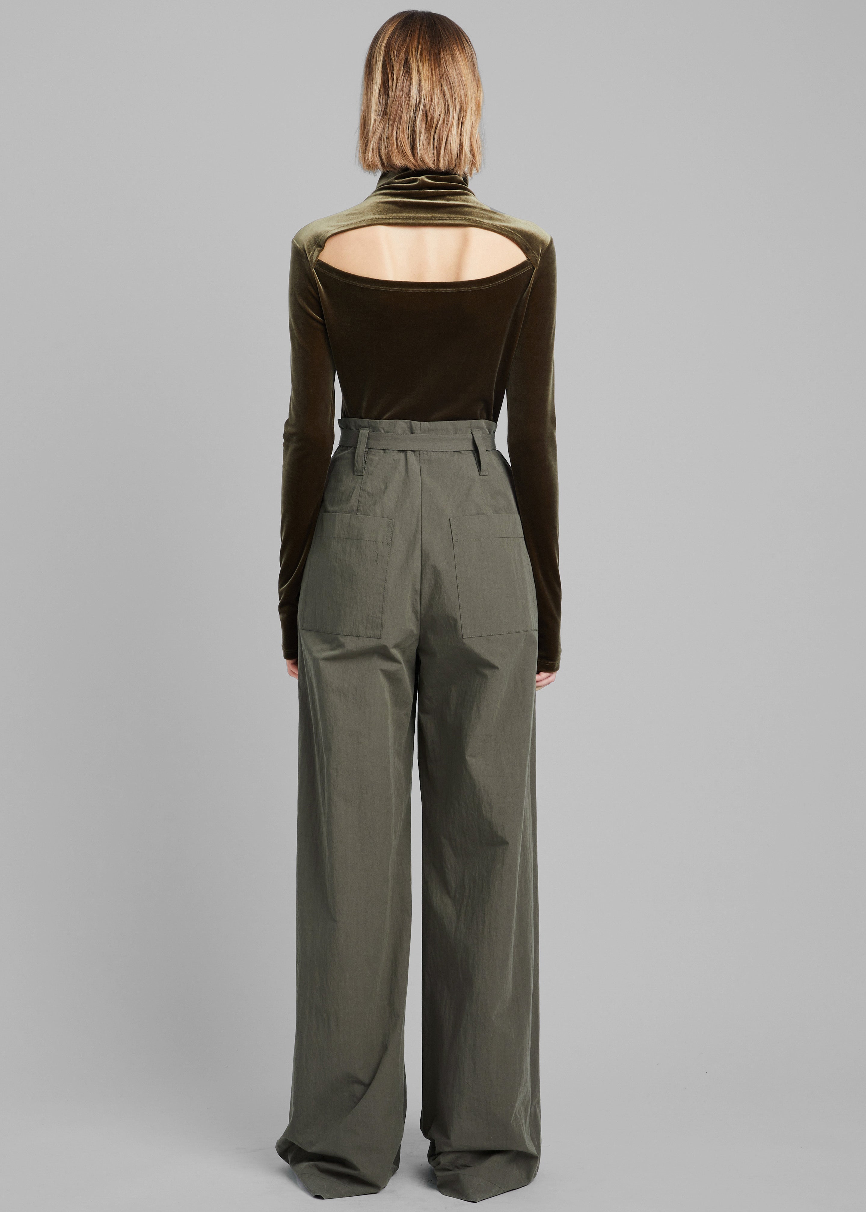 Proenza Schouler White Label Technical Suiting Wide Leg Trousers Wood