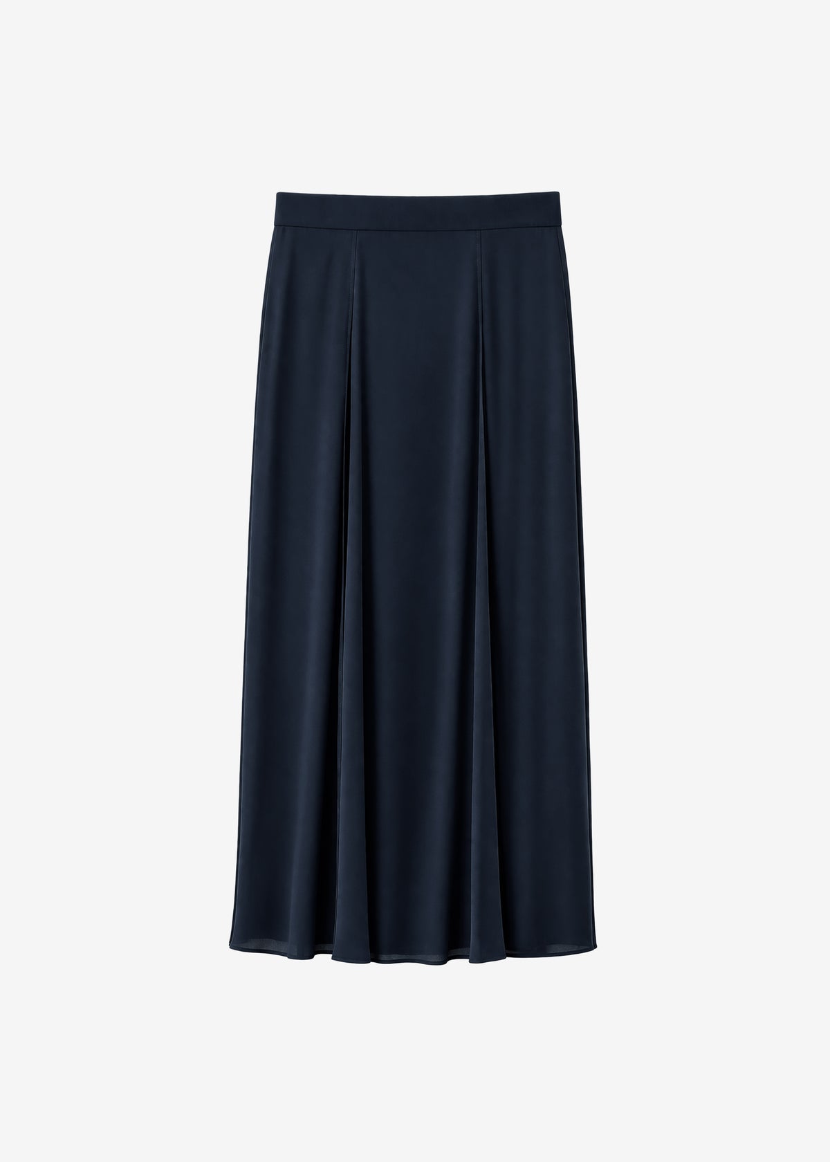 Provence Fluid A-Line Midi Skirt - Navy - 10