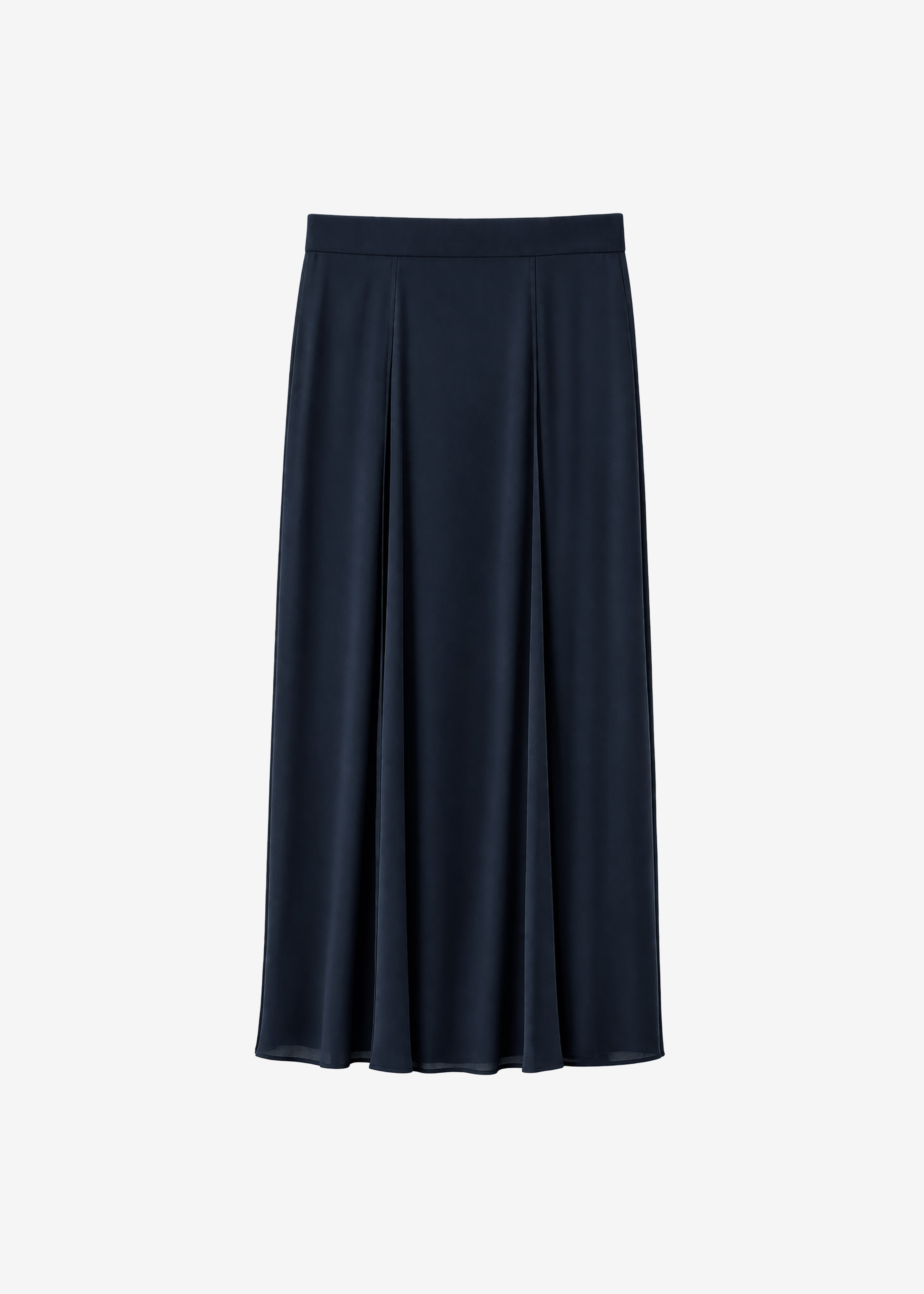 Provence Fluid A-Line Midi Skirt - Navy - 10
