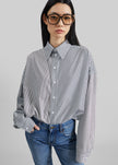 Quillan Button-Down Shirt - White/Black Stripe