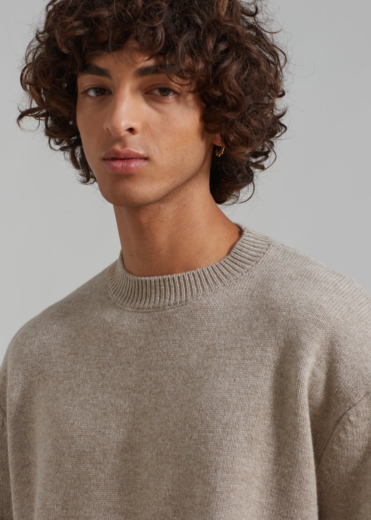 Quinton Crew Neck Sweater - Beige Melange - 10