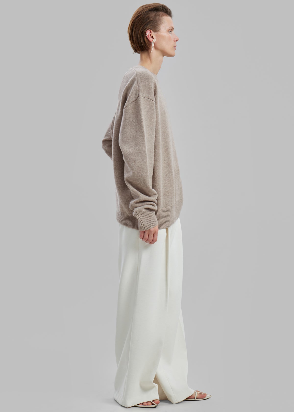 Quinton Crew Neck Sweater - Beige Melange - 5