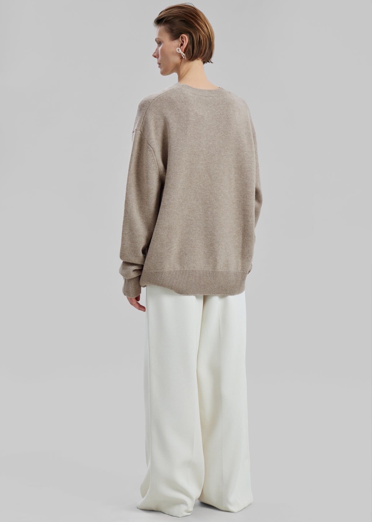 Quinton Crew Neck Sweater - Beige Melange - 6
