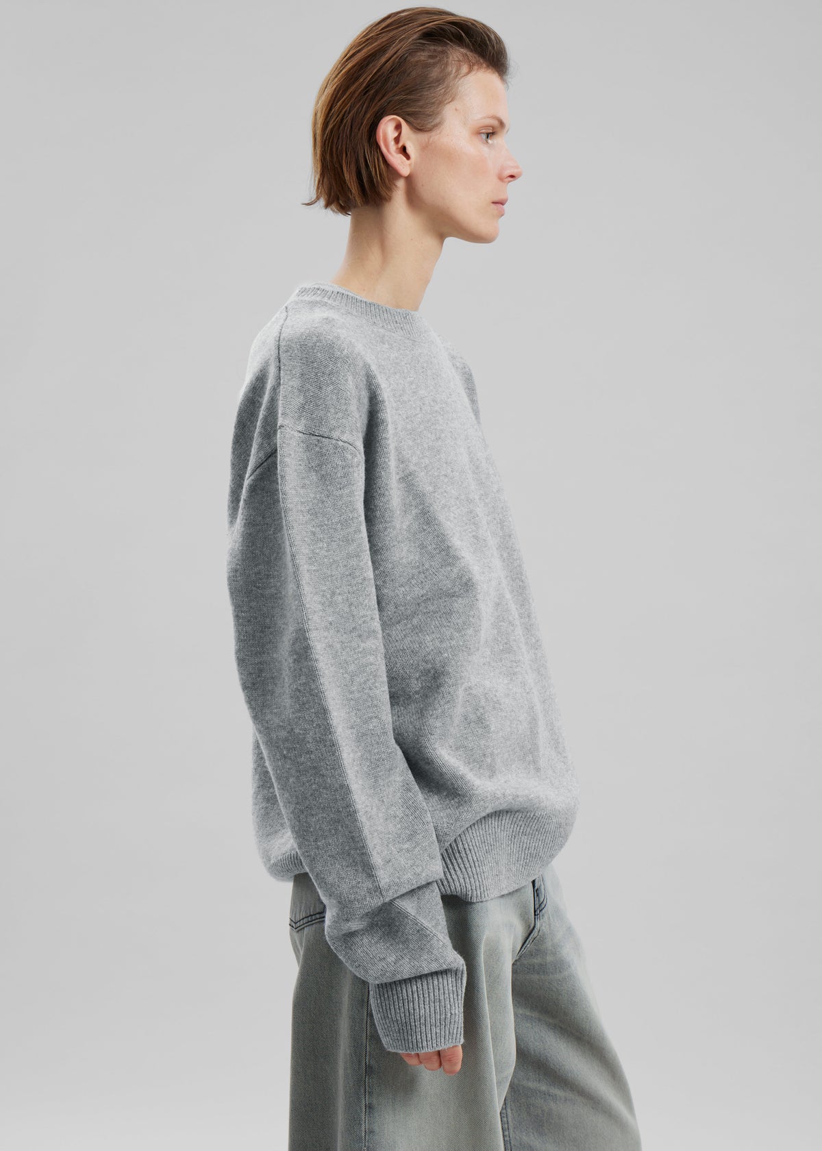 Quinton Crew Neck Sweater - Light Grey - 5