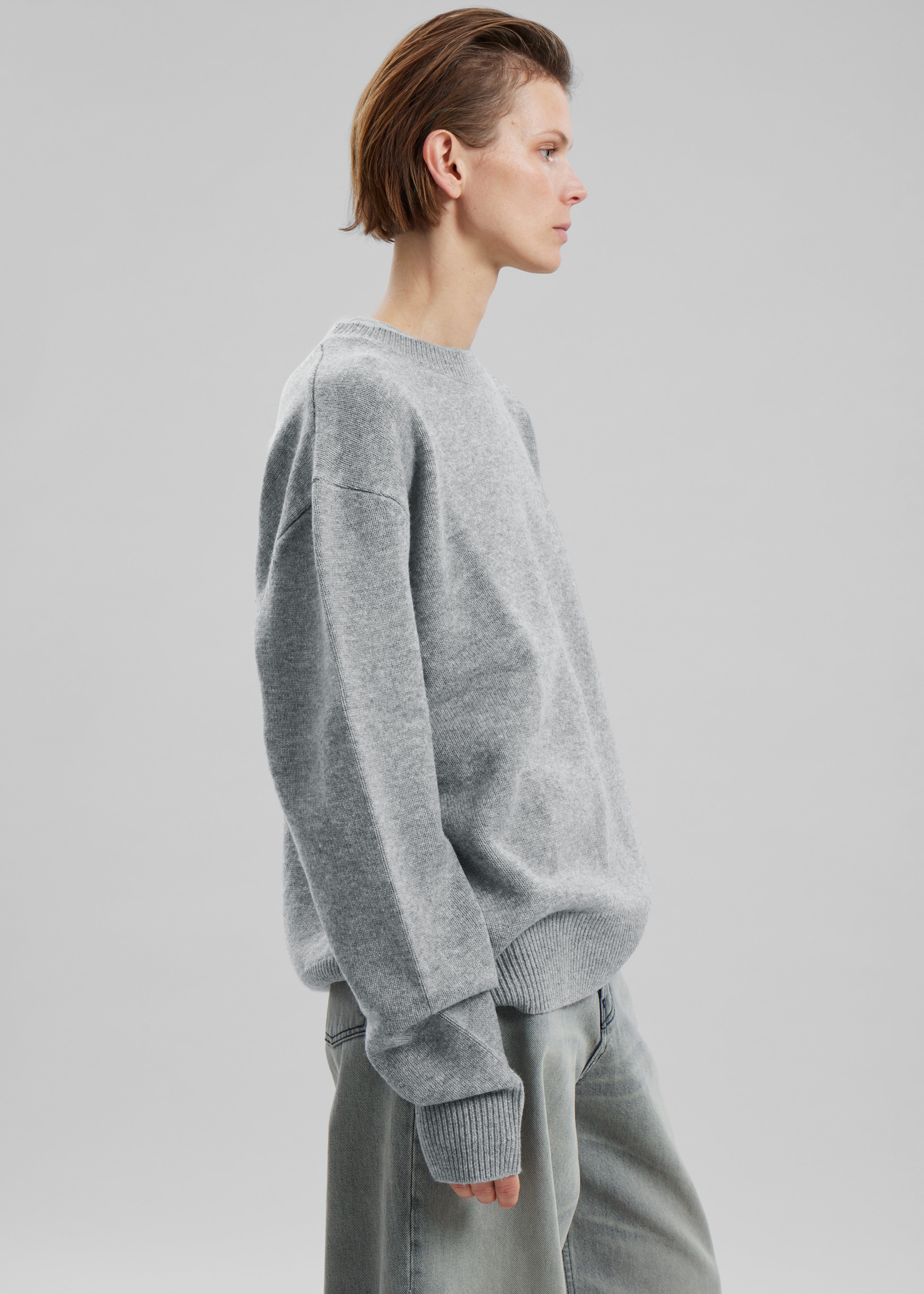 Quinton Crew Neck Sweater - Light Grey - 5