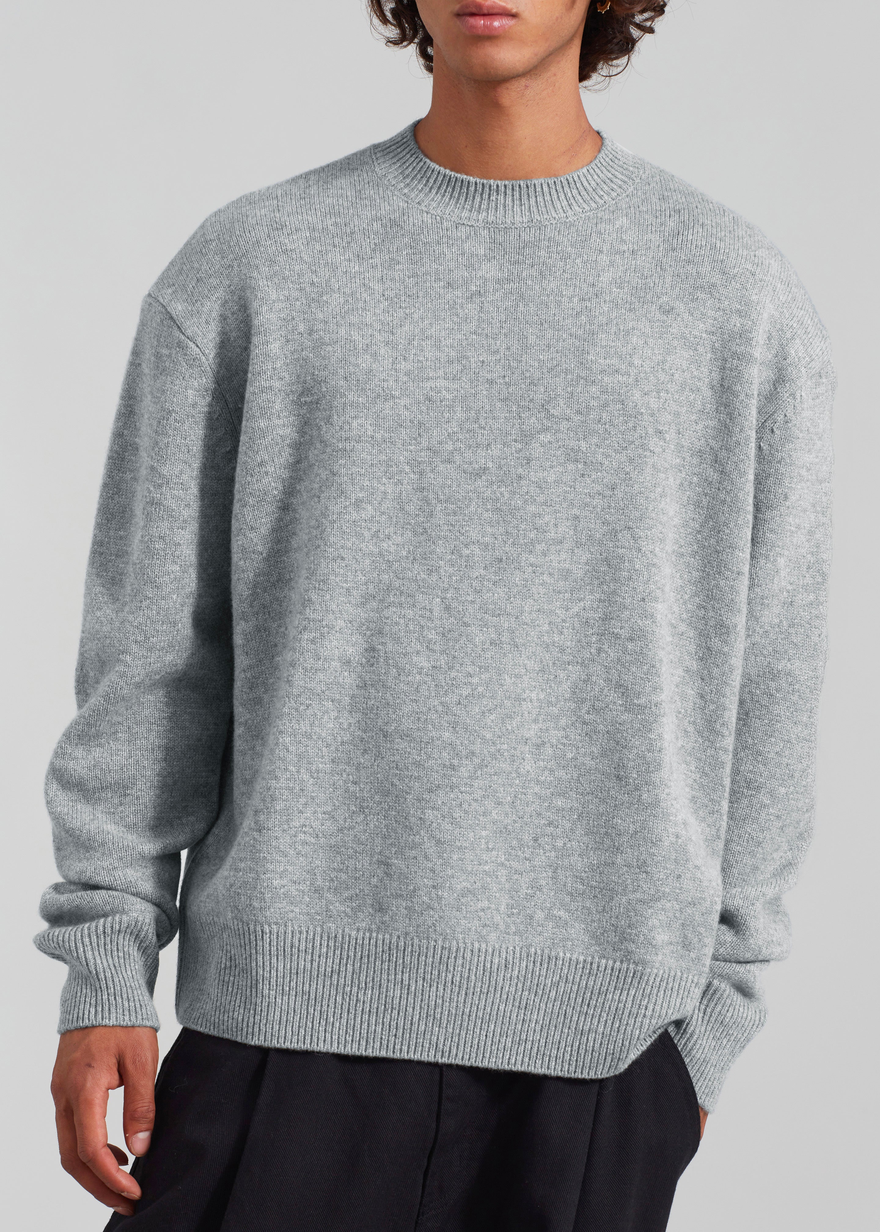 Quinton Crew Neck Sweater - Light Grey - 11