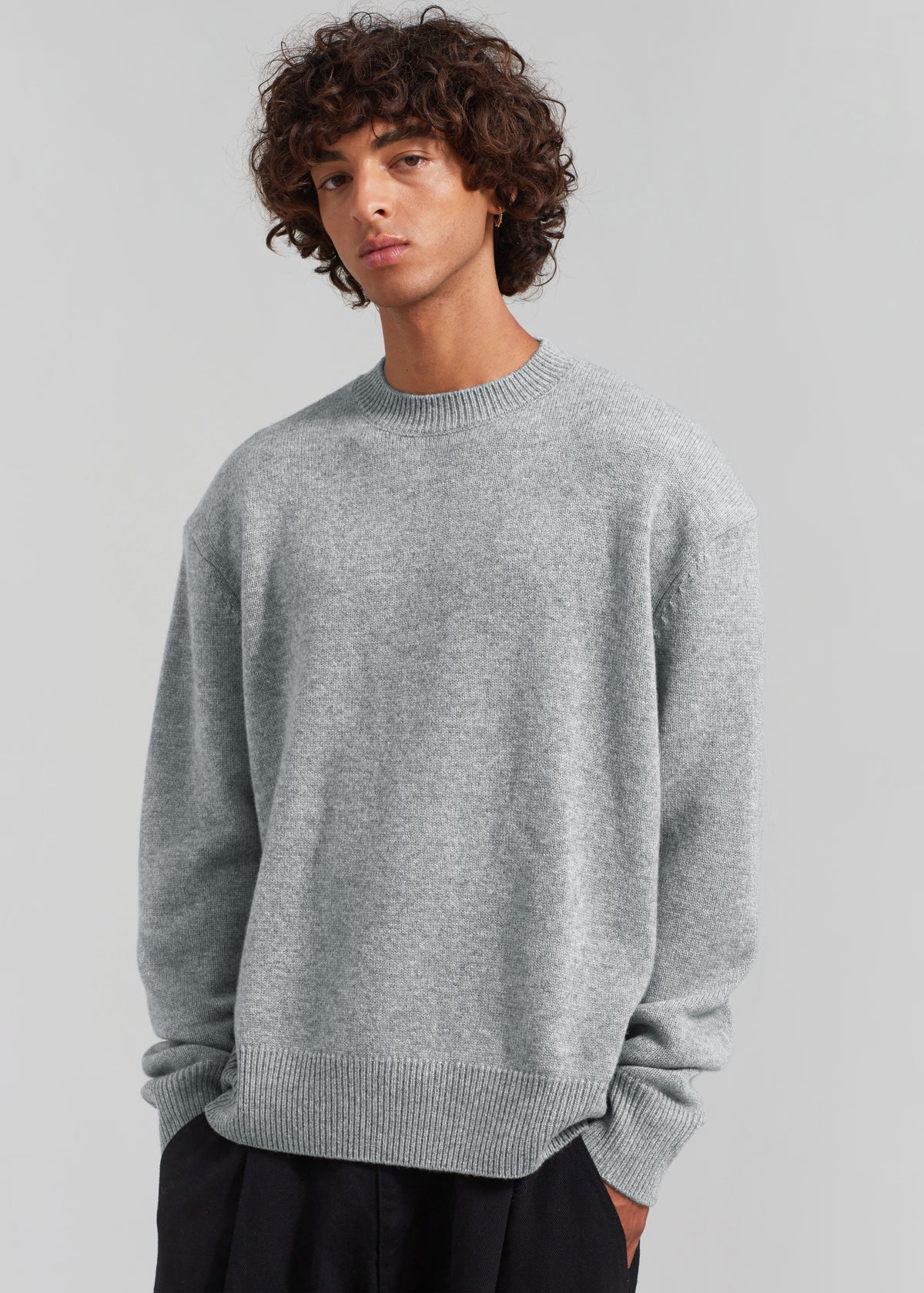 Quinton Crew Neck Sweater - Light Grey - 9 - [gender-male]