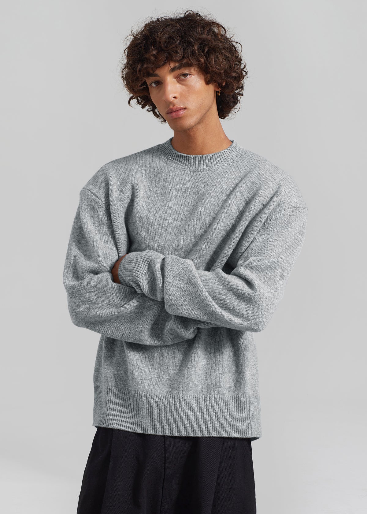 Quinton Crew Neck Sweater - Light Grey - 13