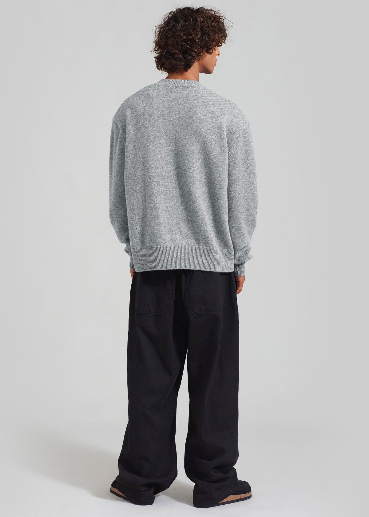 Quinton Crew Neck Sweater - Light Grey - 14