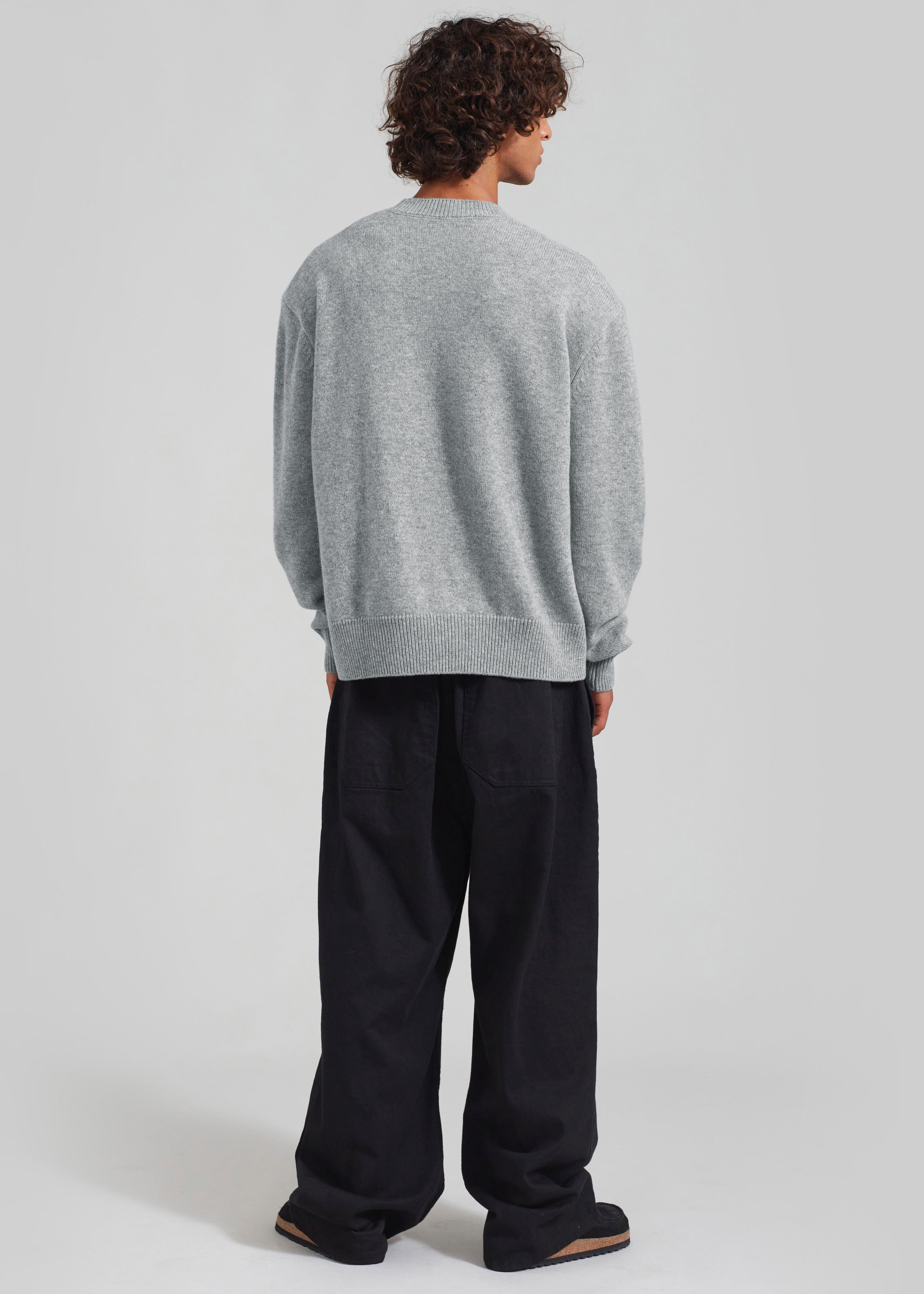 Quinton Crew Neck Sweater - Light Grey - 14