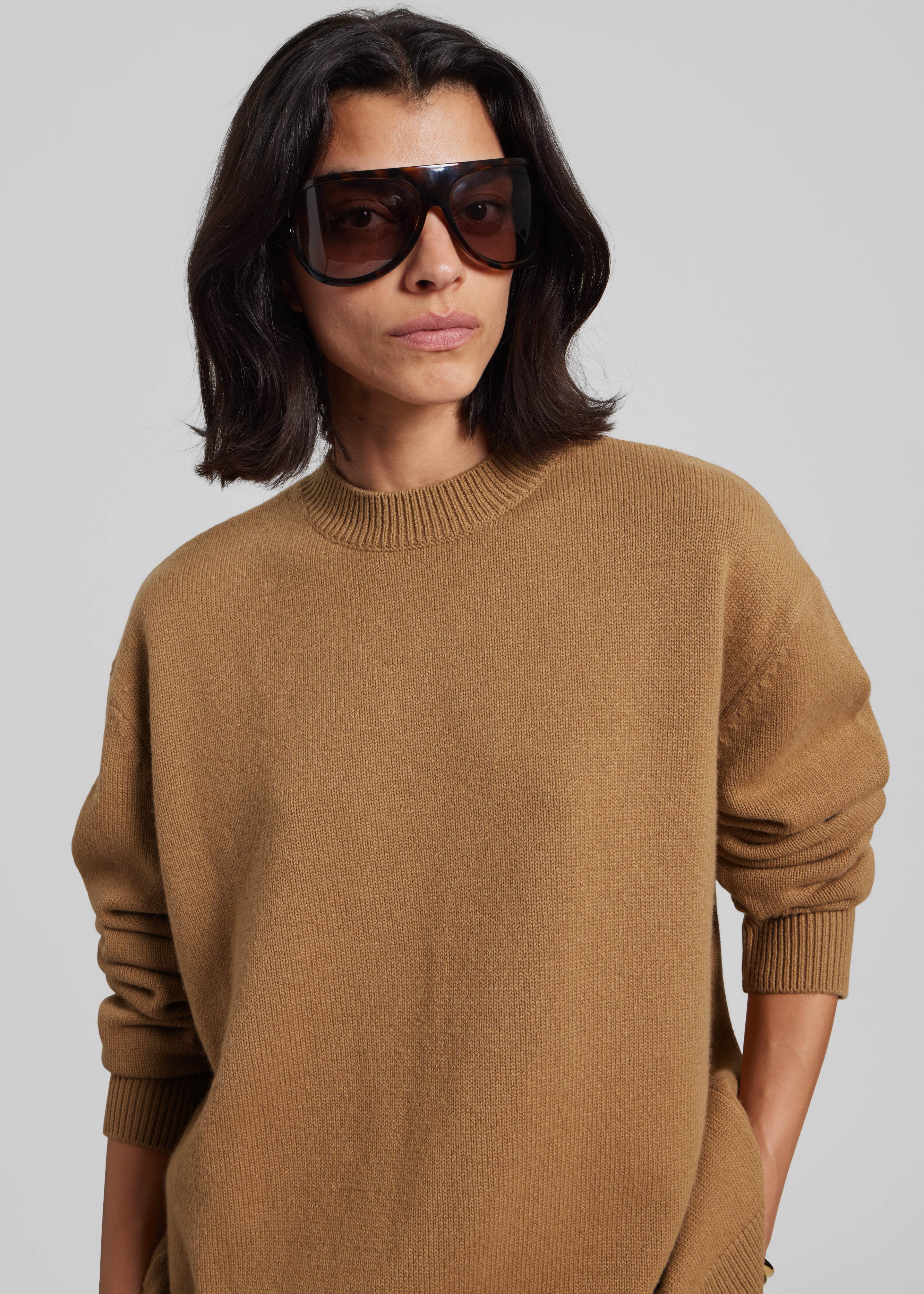 Quinton Crew Neck Sweater - Camel - 2
