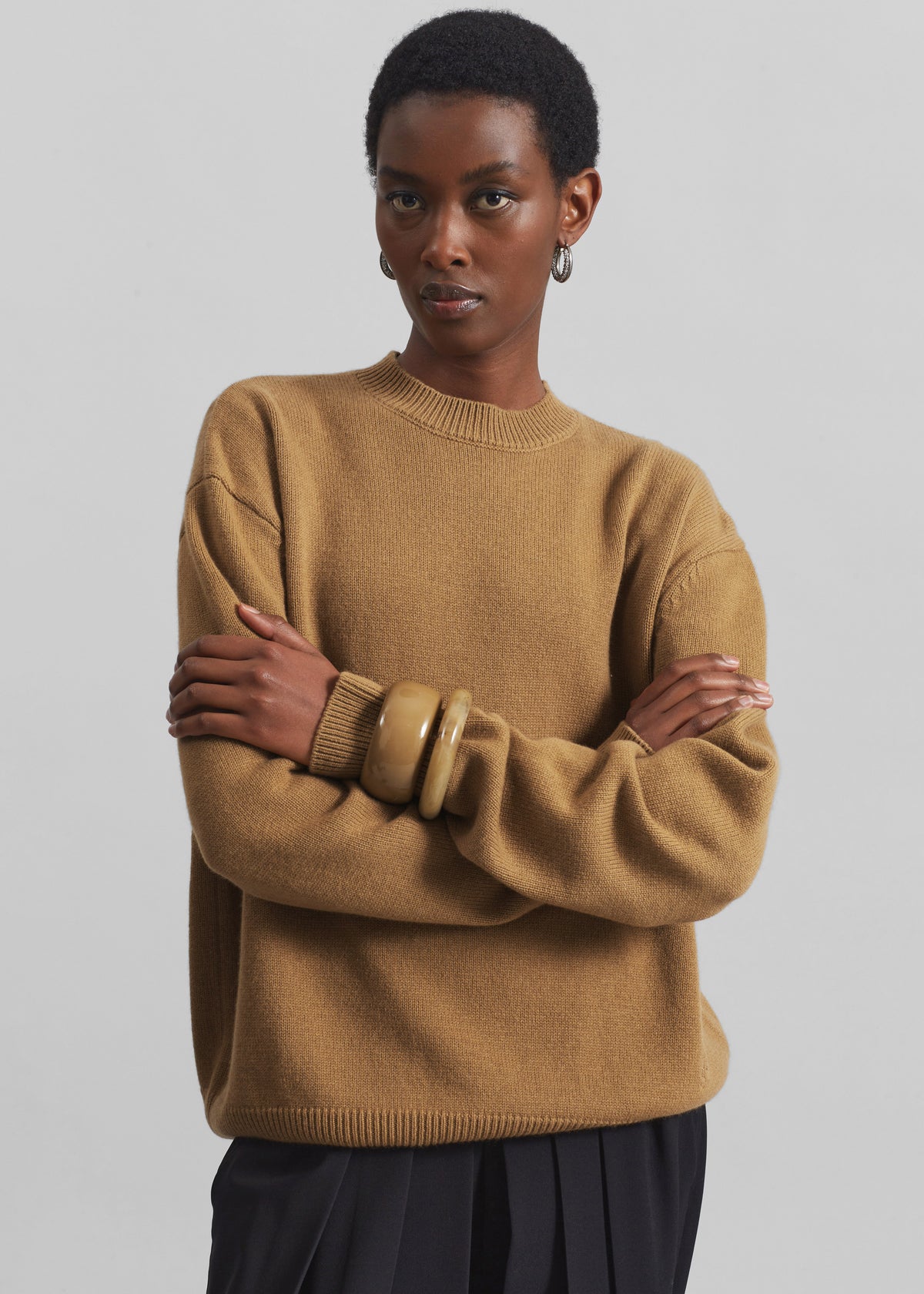 Quinton Crew Neck Sweater - Camel - 4
