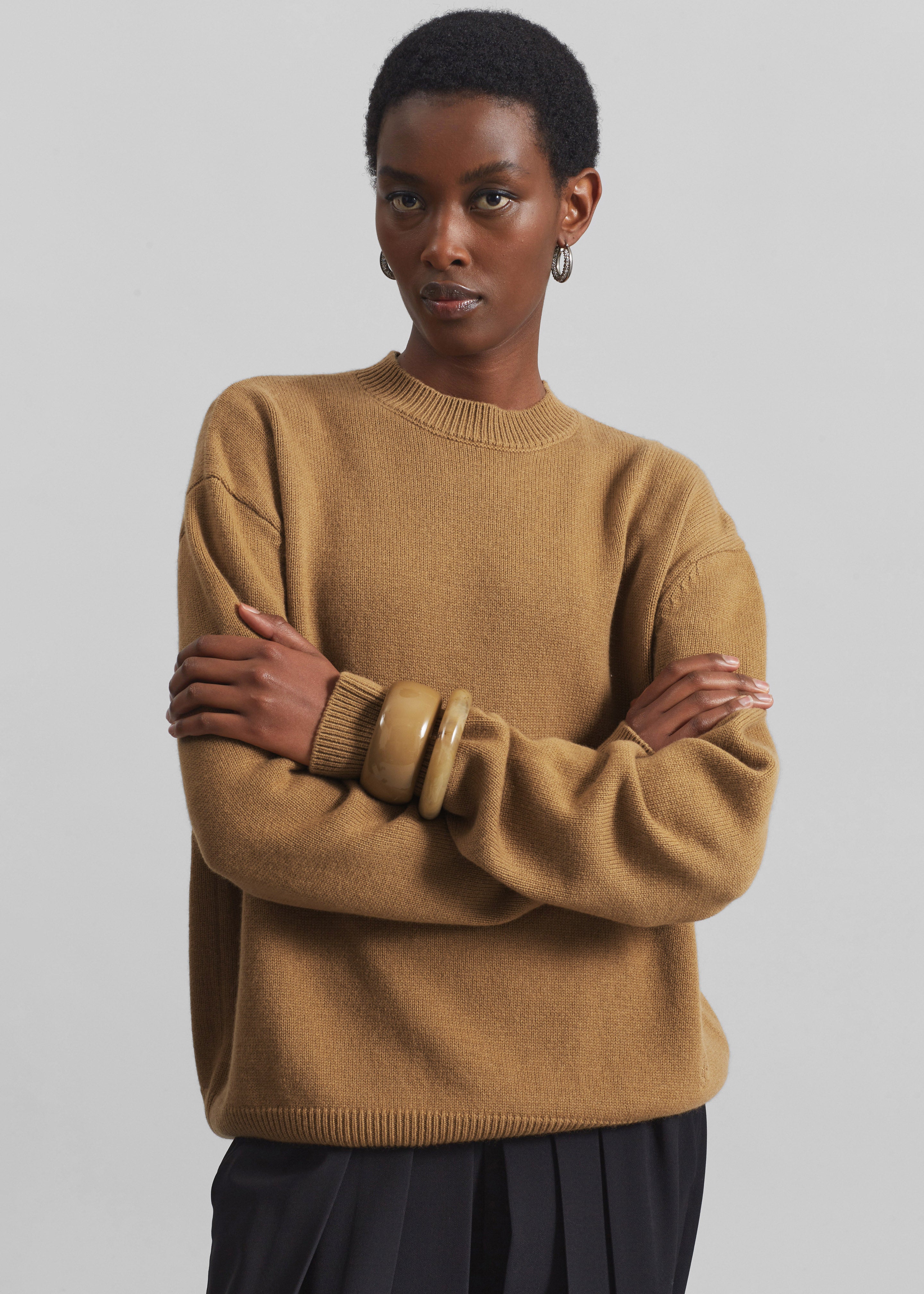 Quinton Crew Neck Sweater - Camel - 4