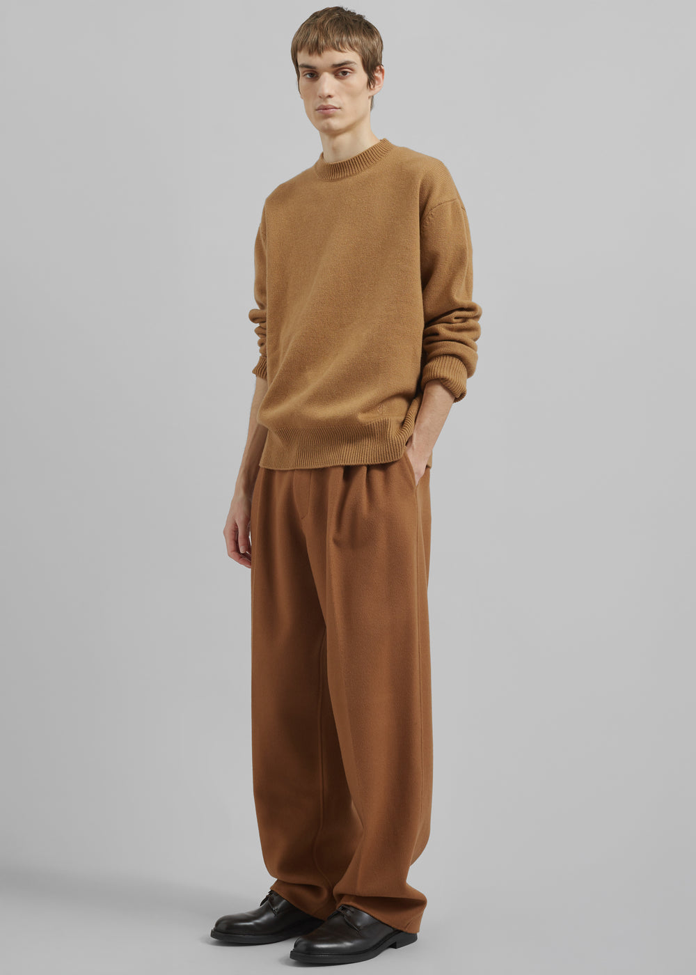 Quinton Crew Neck Sweater - Camel - 1