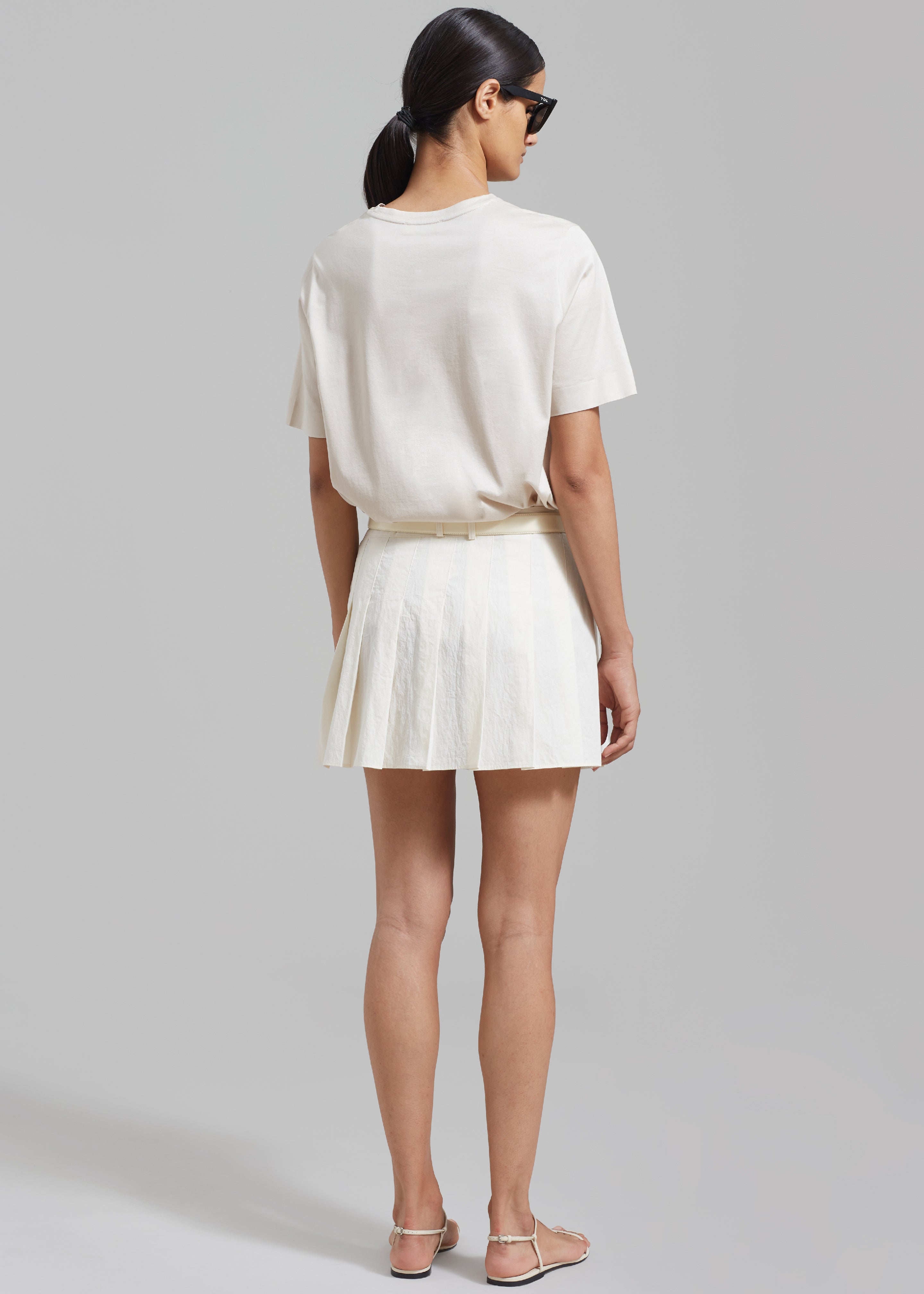 Rachael Pleated Mini Skirt - White - 7