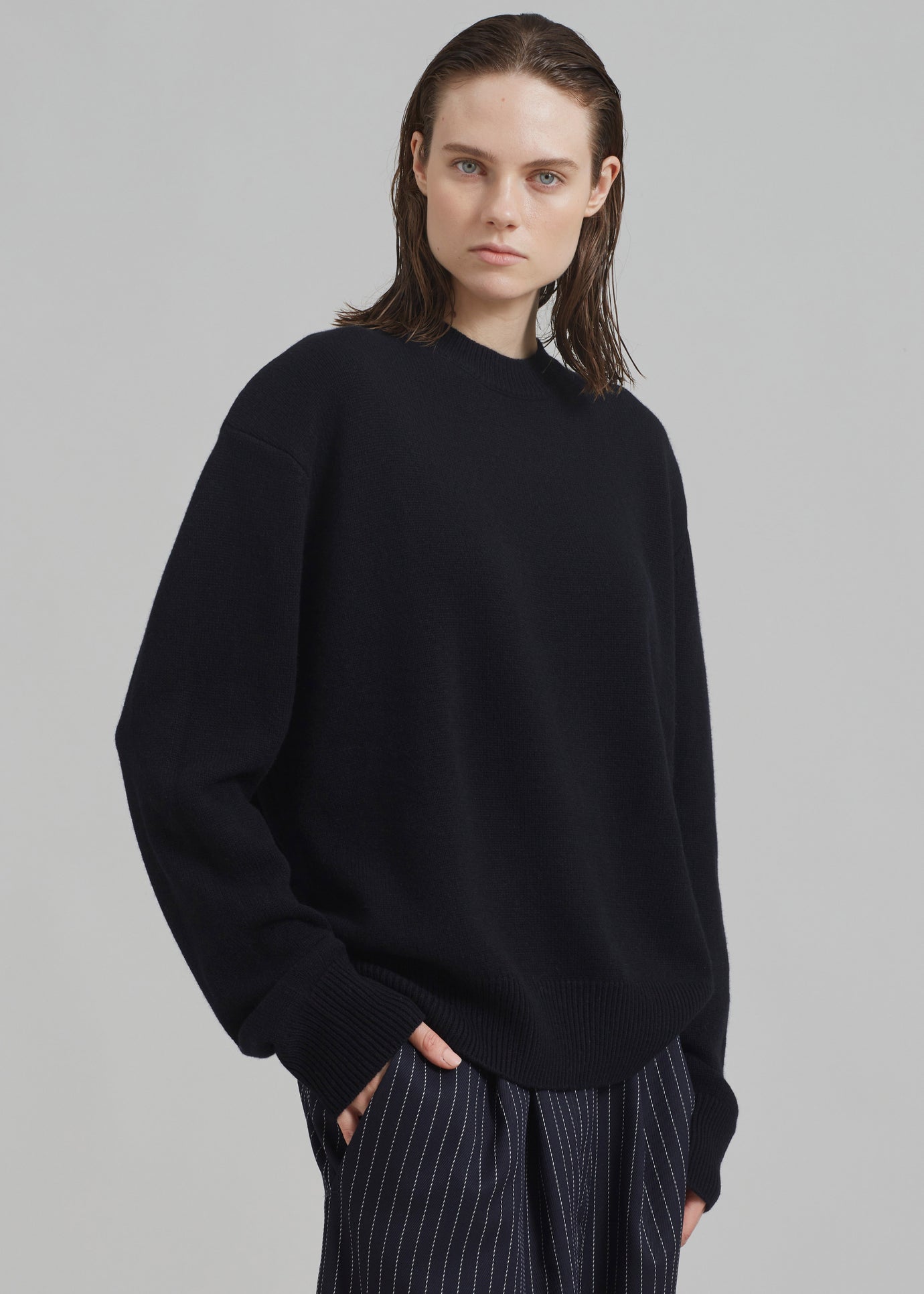 Rafaela Padded Knit Sweater - Black
